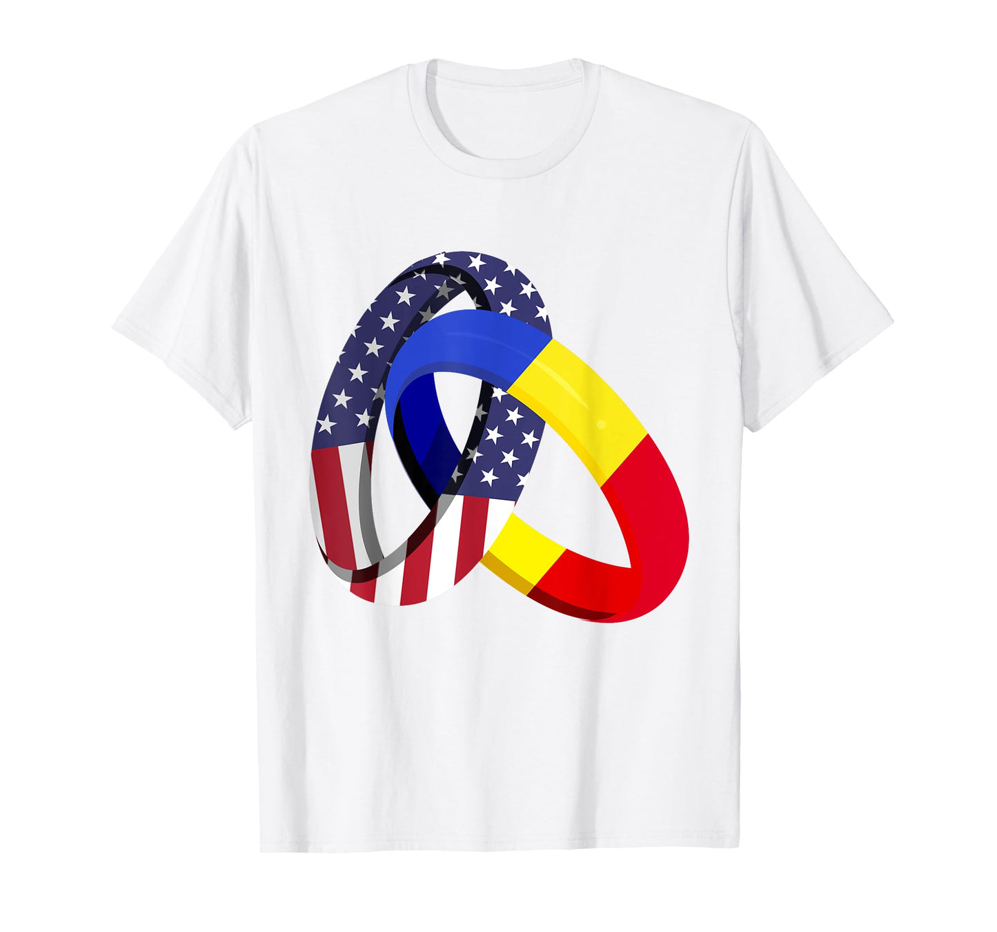 Romania American Ring Heritage Month Patriot Flags T-Shirt