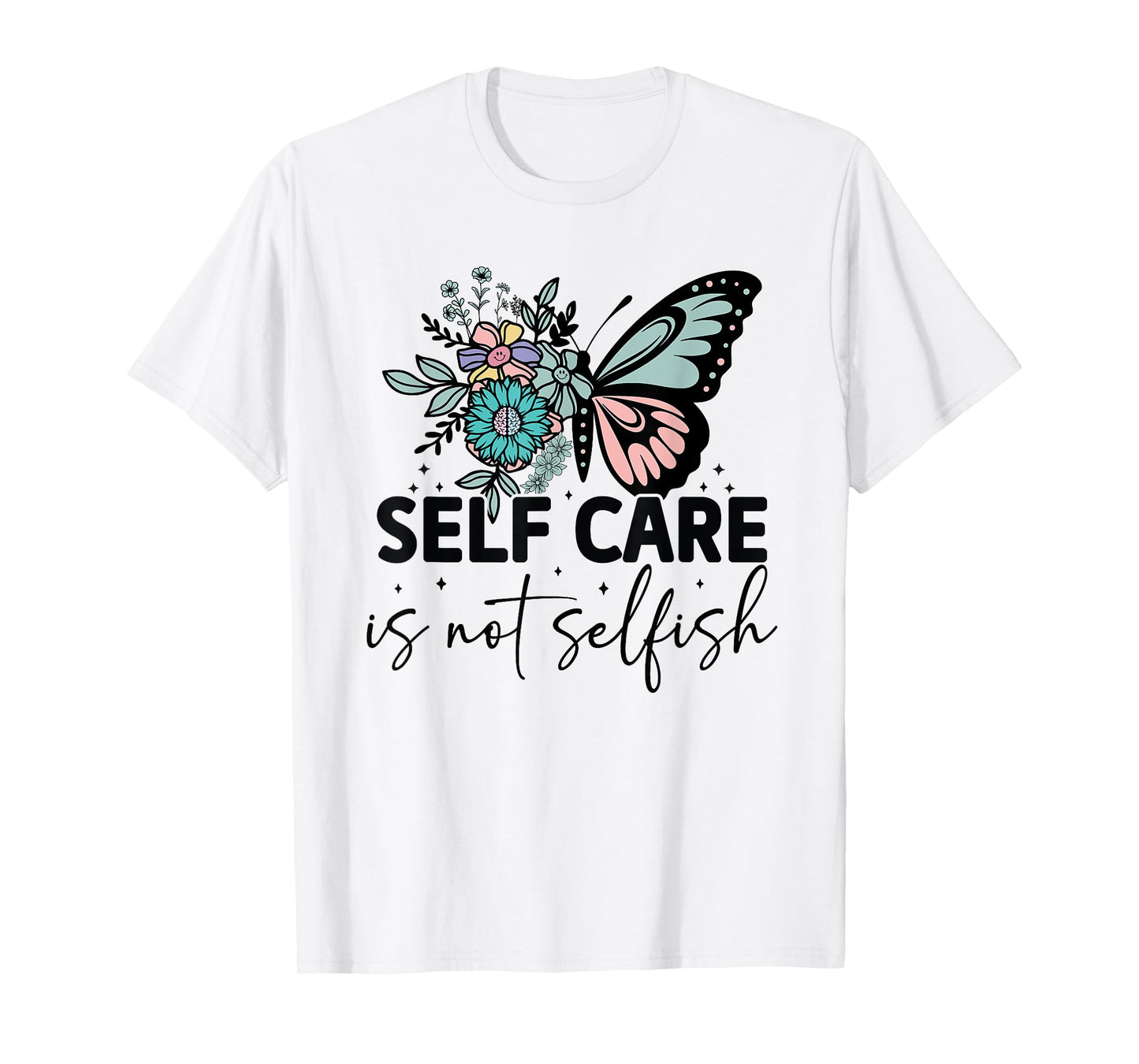 Groovy Self-Care Is Not Selfish Vintage Hippie T-Shirt