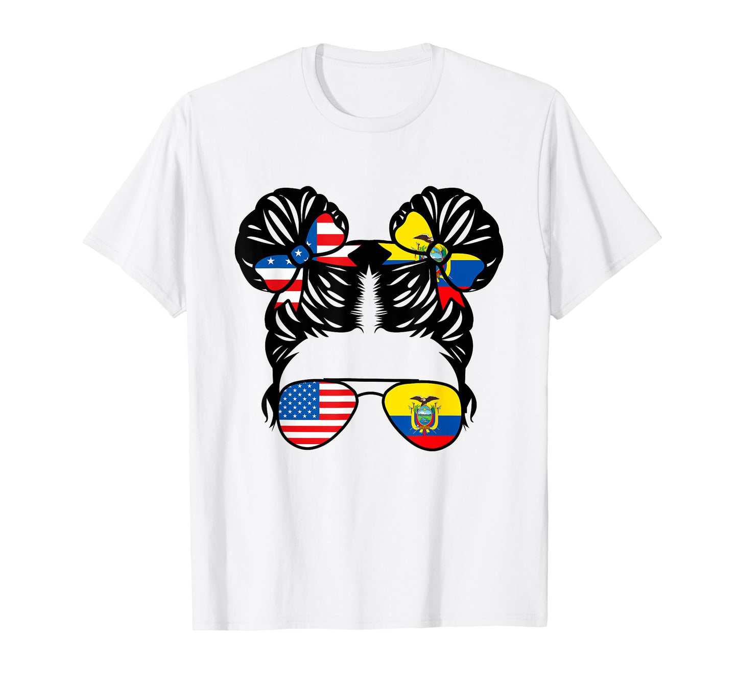 Half American Half Ecuadorian Girl USA Ecuador Flag Patriot T-Shirt
