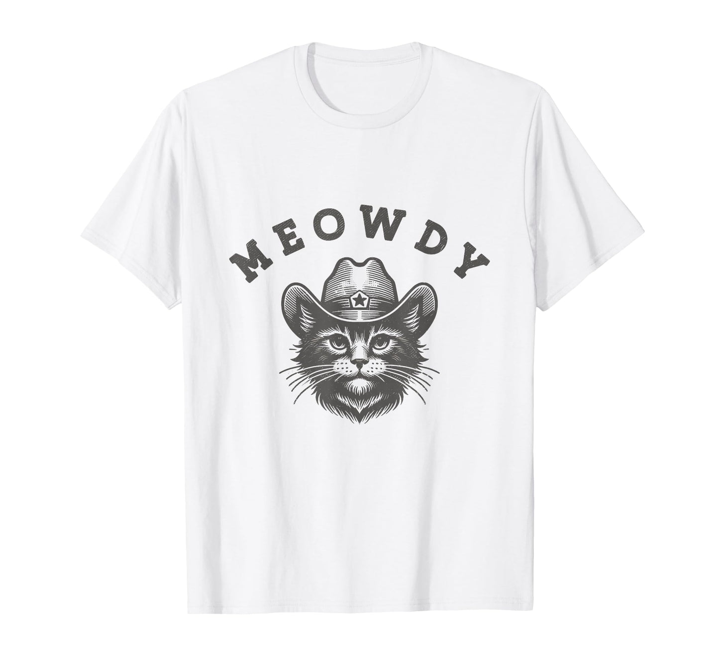 Meowdy Country Music Vintage Funny Western Cowboy Cat T-Shirt