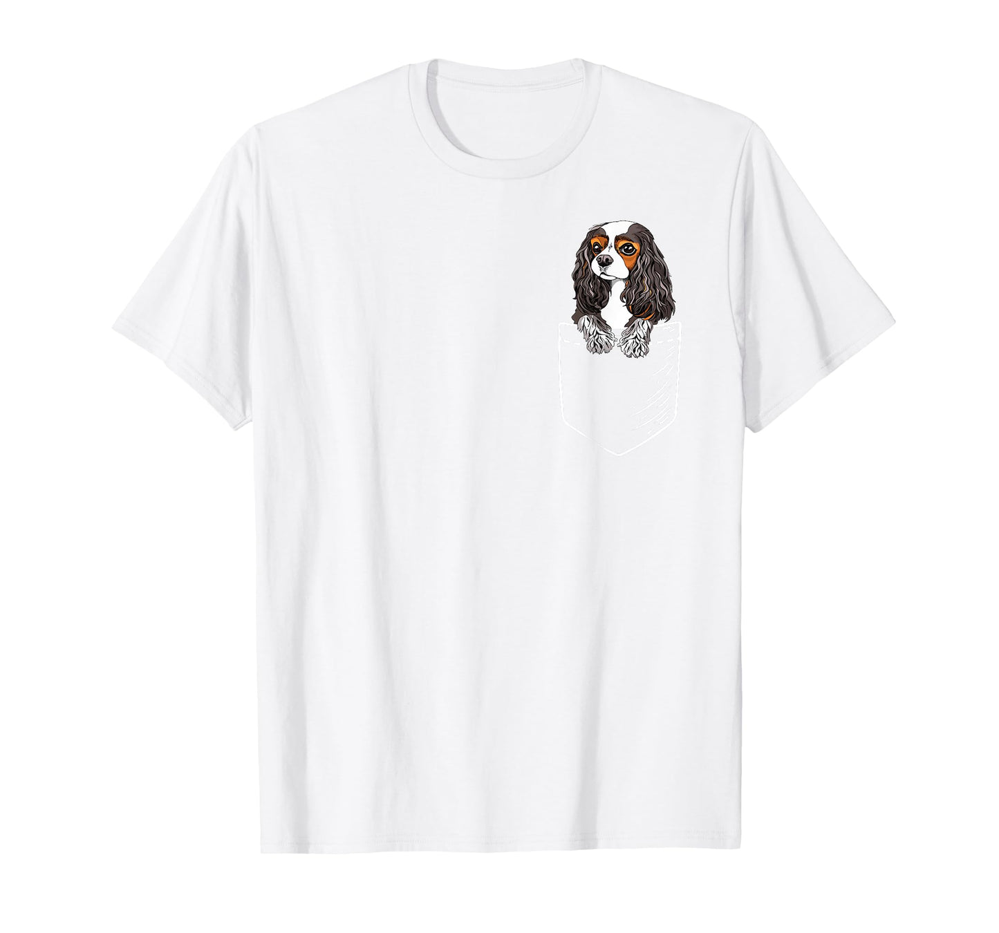 Funny Tricolor Pocket Cavalier King Charles Spaniel Lover T-Shirt