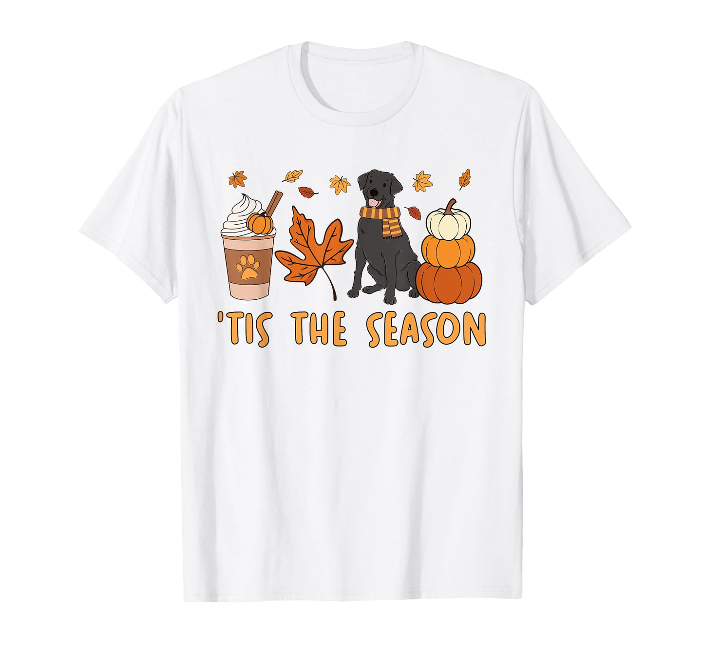 Tis The Season Labrador Retriever Fall Autumn Pumpkin Coffee T-Shirt