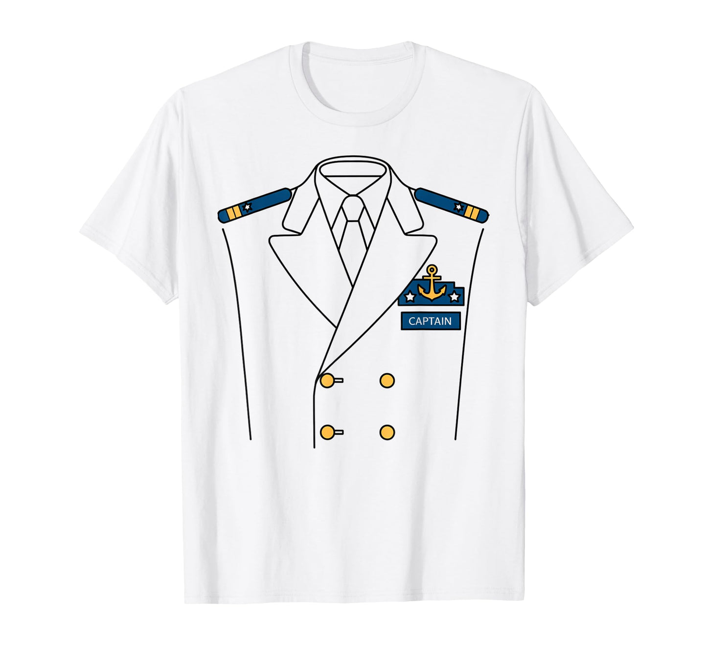 Funny Boat Captain Costume Halloween Graphic Men Women Kids T-Shirt