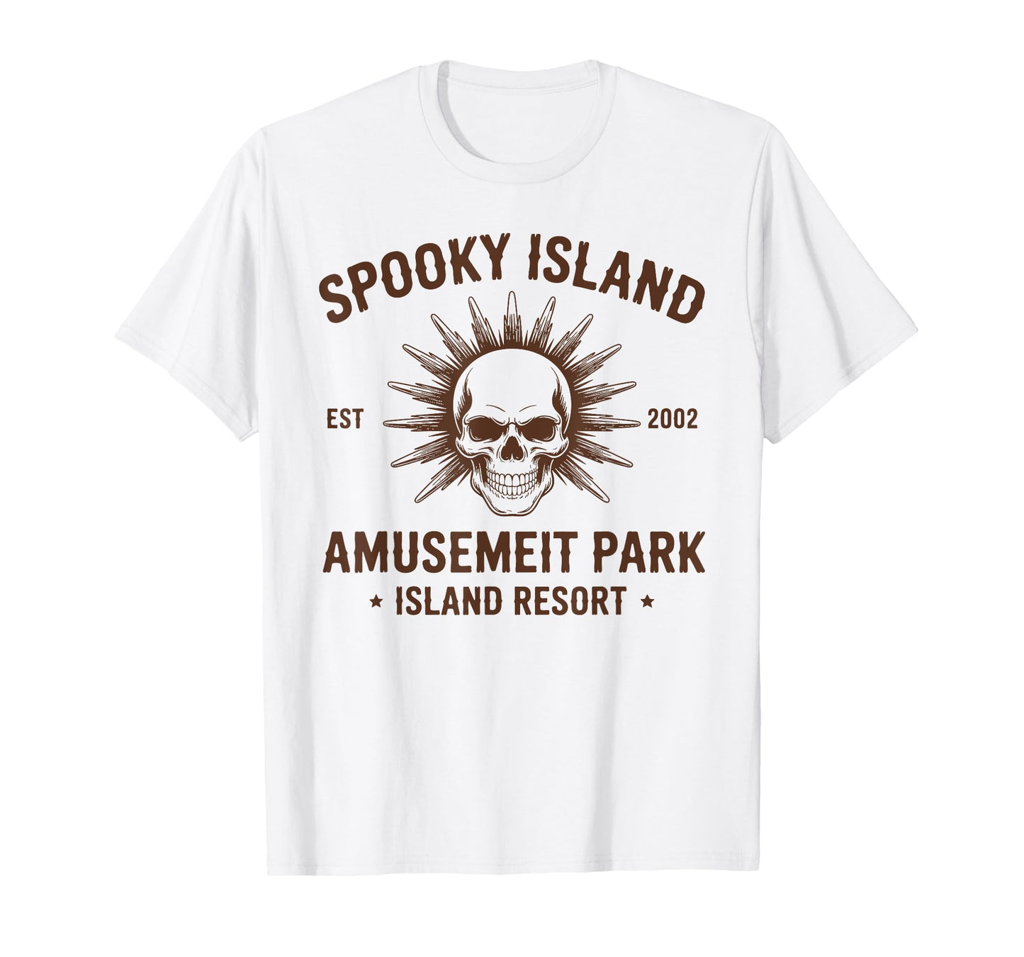Spooky Island Retro Halloween Skull 90s Halloween Summerween T-Shirt