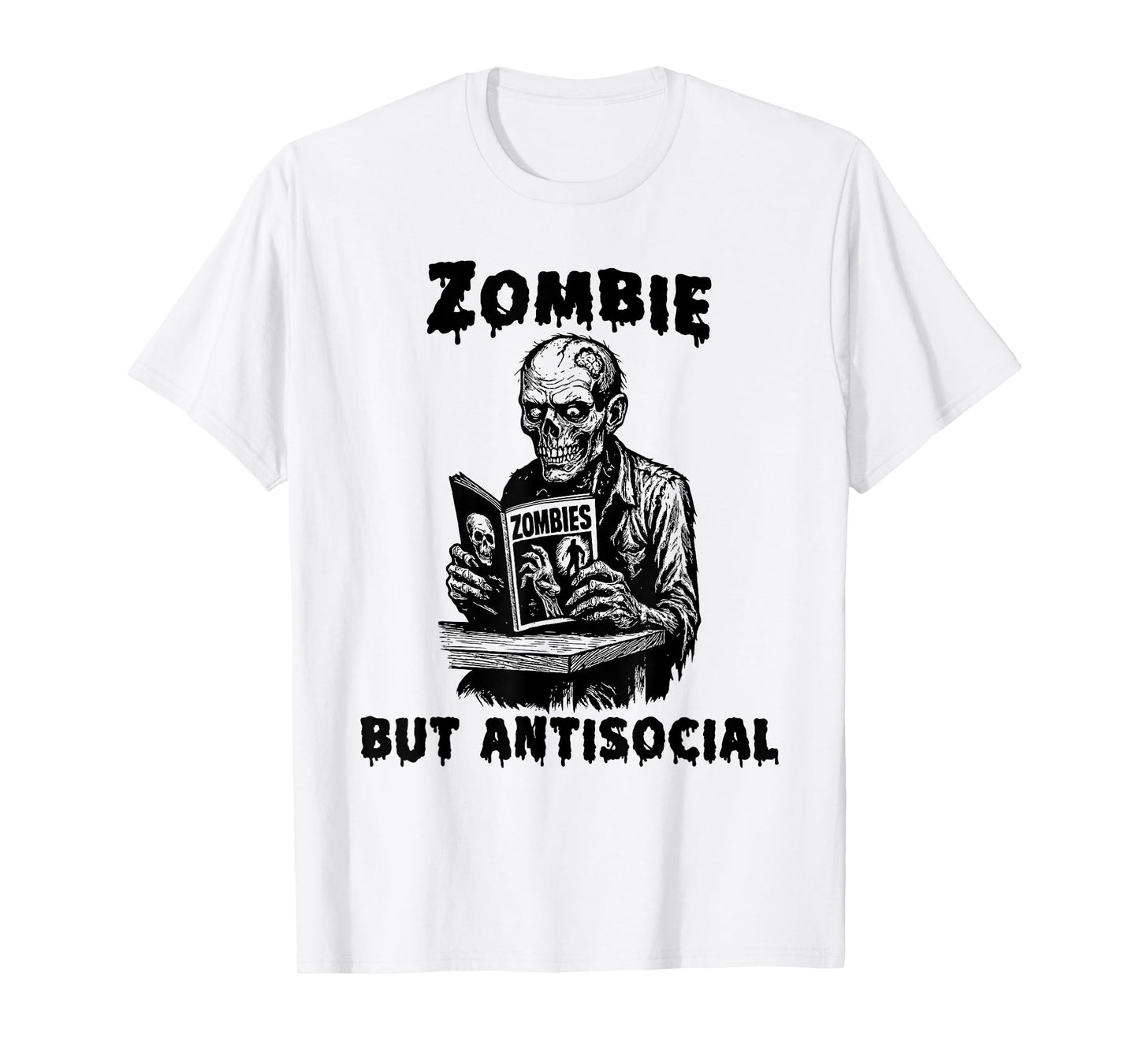 Funny Introverted Zombie Reading Comic Books T-Shirt