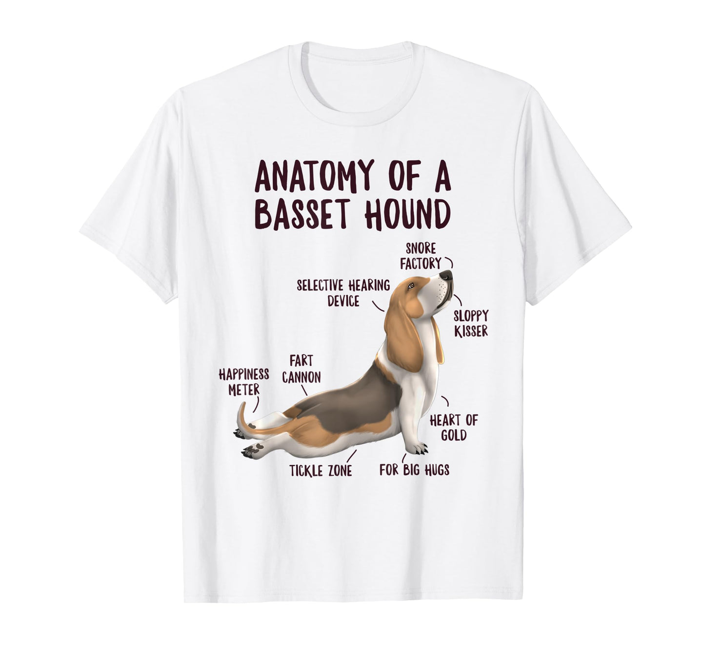 Anatomy of A Basset Hound Funny Dog Owner Puppy Lover T-Shirt