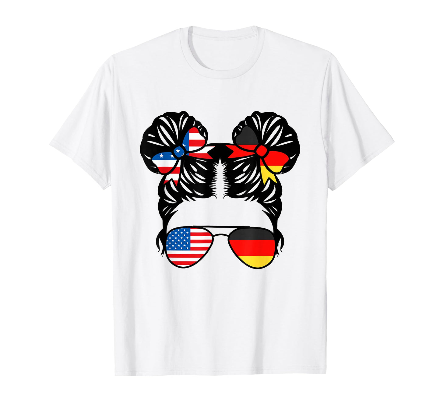 Half American Half German Girl USA Germany Flag Patriot T-Shirt