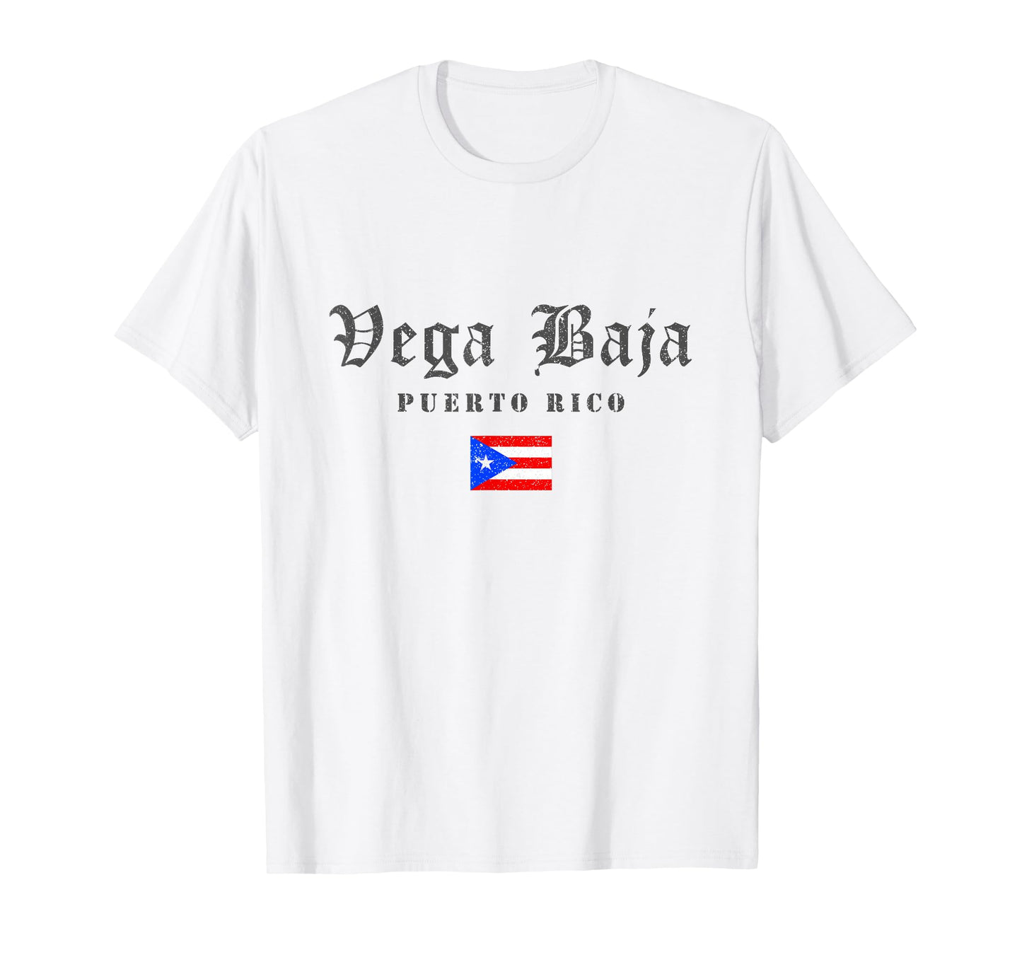 Vintage Vega Baja Puerto Rico Flag Pride Home Root Travel T-Shirt