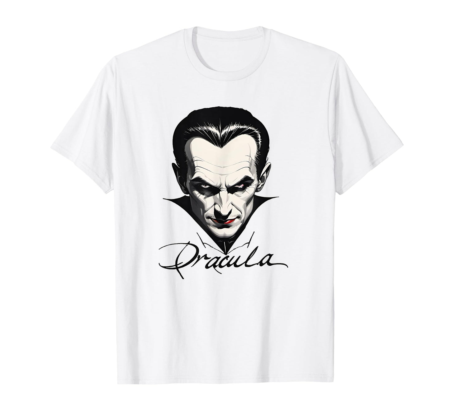 Bram Stoker Vampire Novel Character Dracula Portrait and Signature T-Shirt