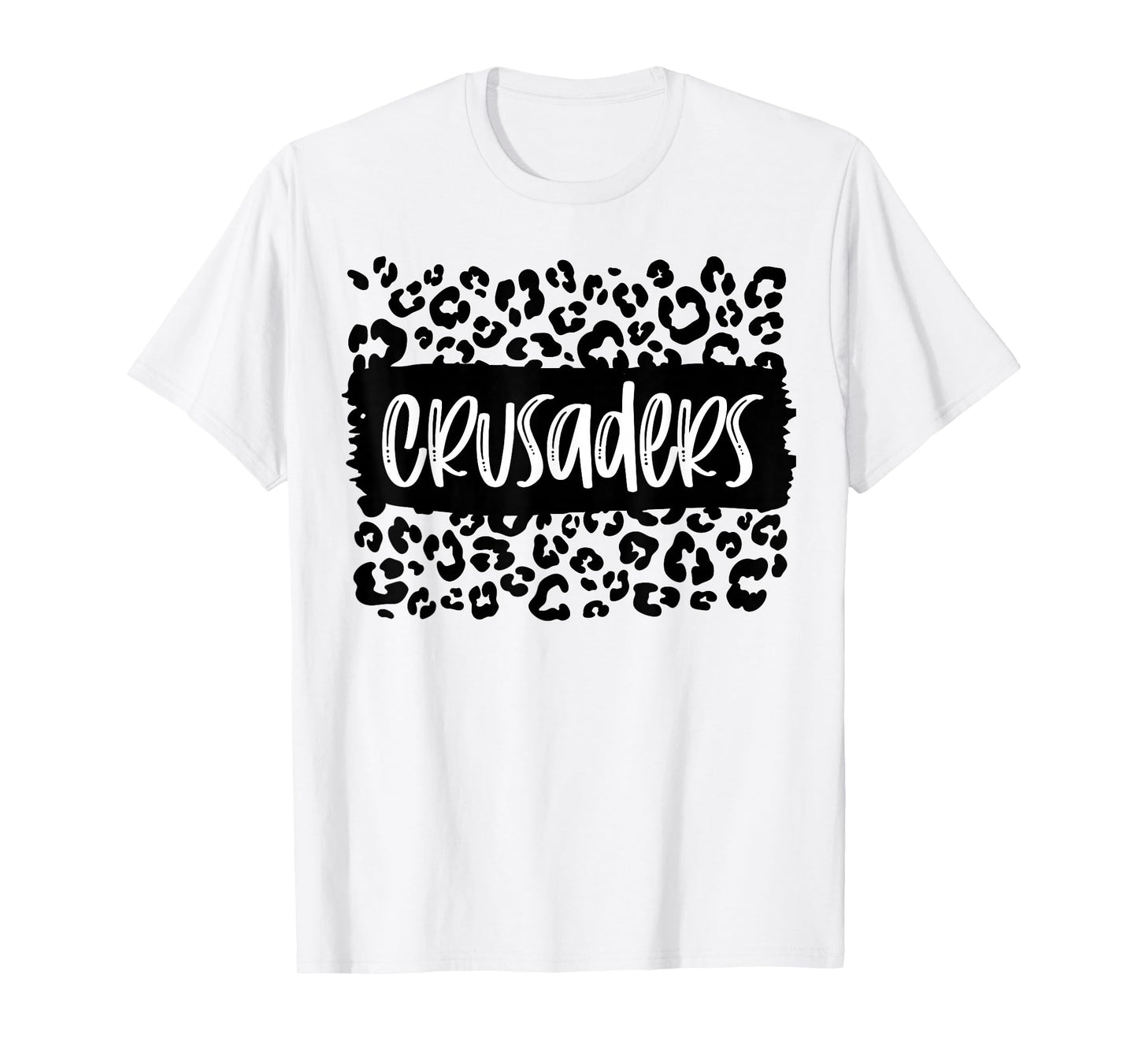 Crusaders Team Mascot School Spirit Game Night Leopard T-Shirt
