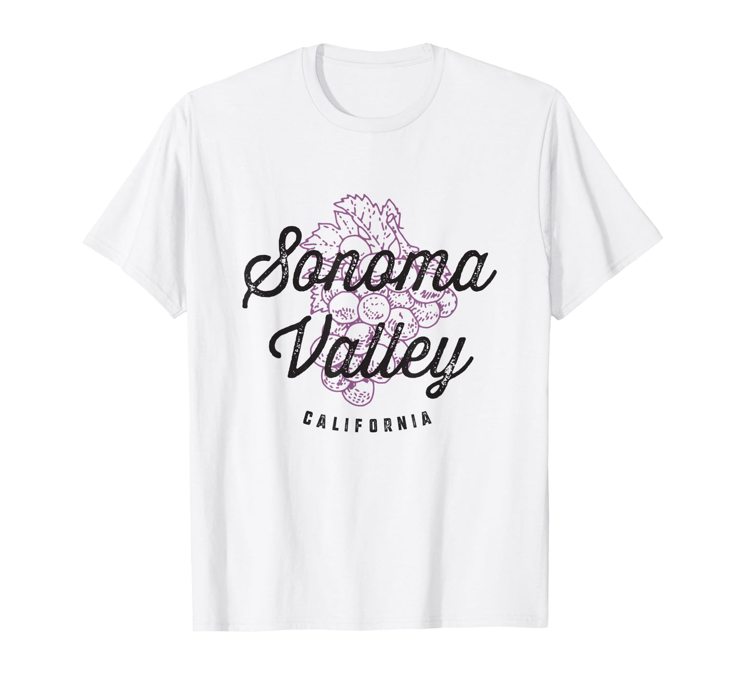 Sonoma Valley California Wine Country Vintage Grapes T-Shirt