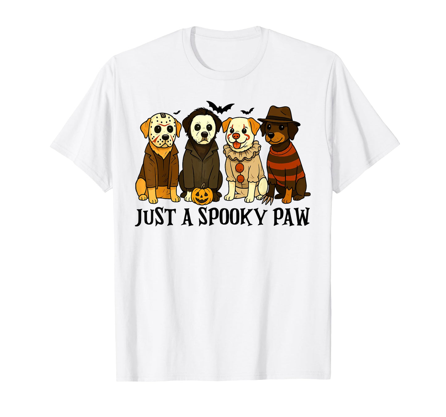 Just a Spooky Paw Funny Dog Halloween Costume for Horror Fan T-Shirt