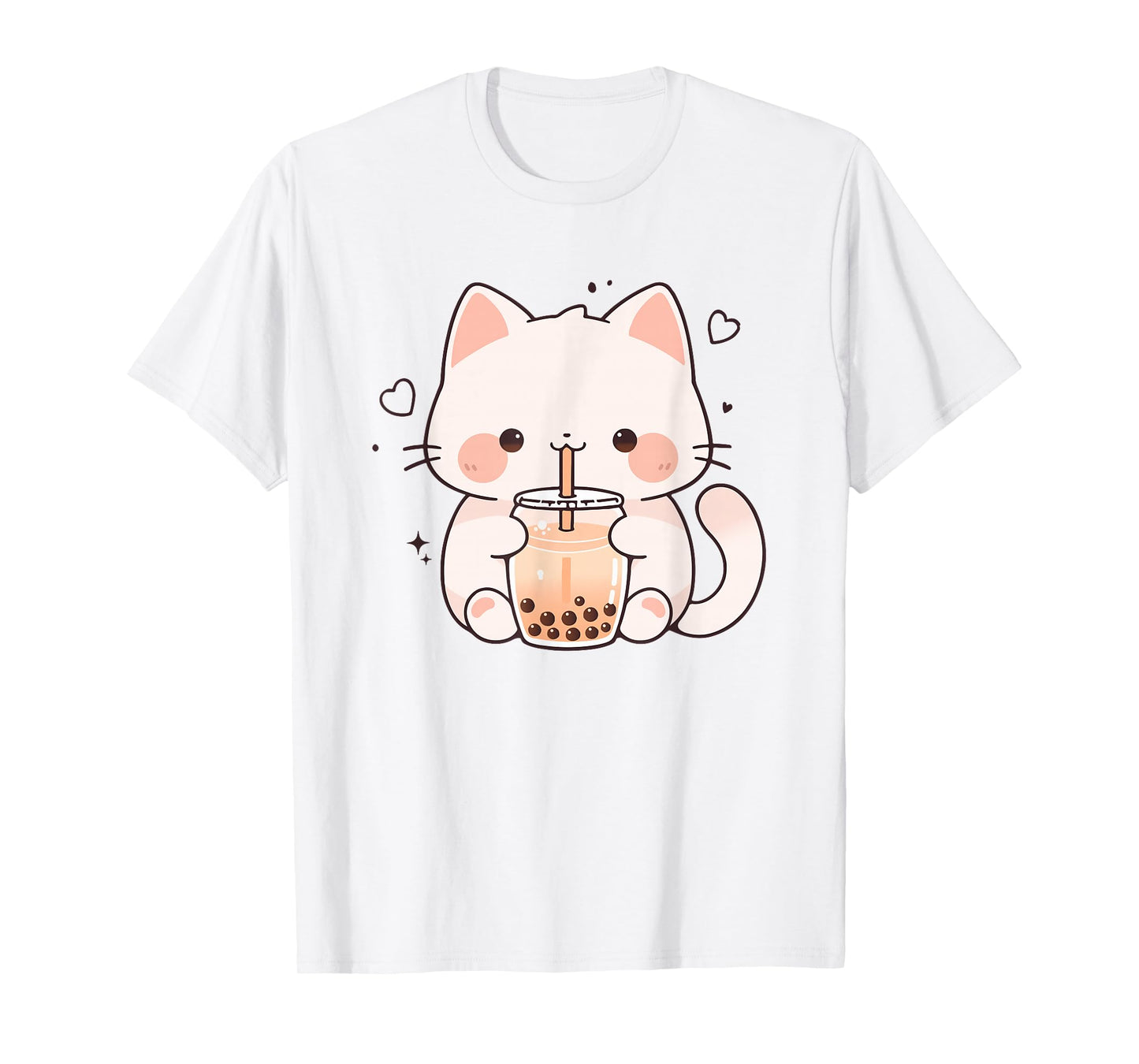 Kawaii Cat Boba Japanese Cute Aesthetic Anime Girls Teens T-Shirt