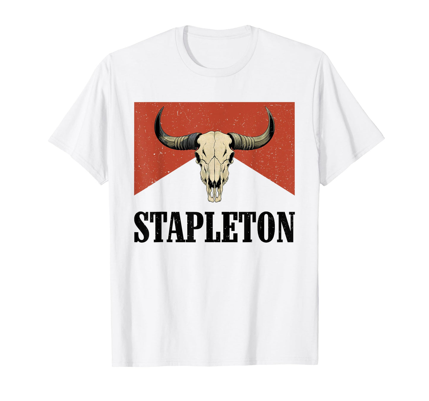 Vintage Stapleton Name Bull Skull Country Cowboy Western T-Shirt