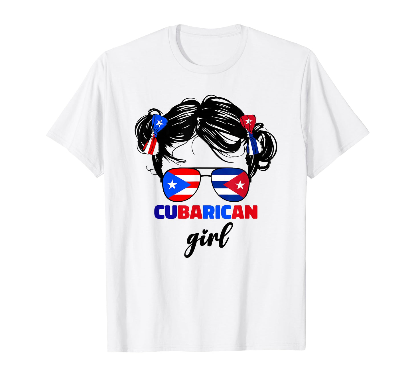 Half Cuban And Puerto Rican Rico Cuba Cubarican Kids Girl T-Shirt