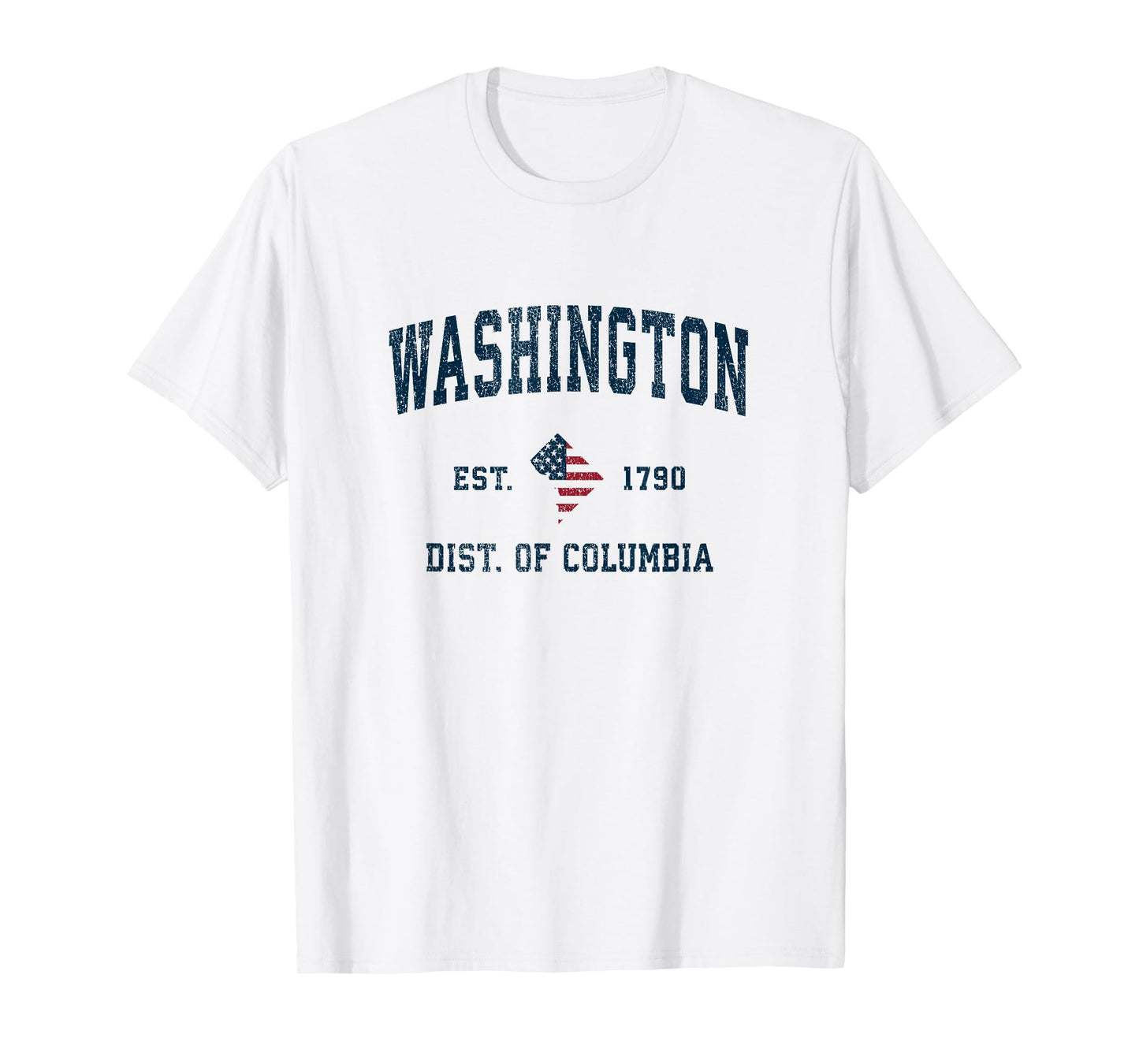Washington DC Vintage American Flag USA Sports Design T-Shirt