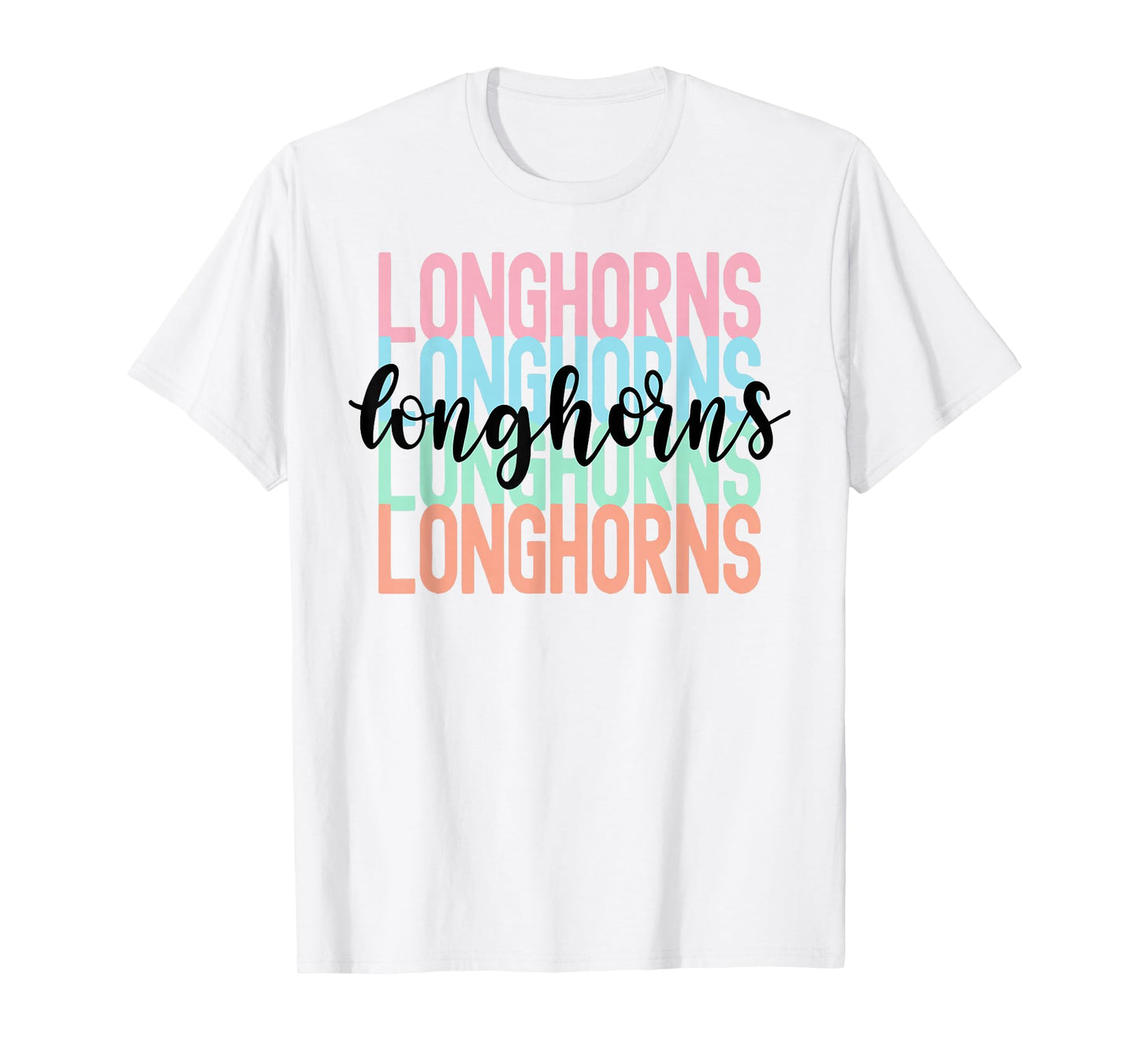 Longhorns Team Mascot School Spirit Game Night T-Shirt