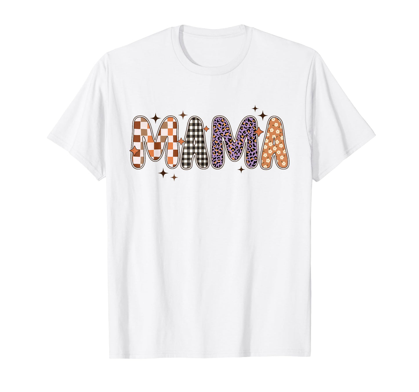 Trendy Mama Shirt Plaid Checkered Leopard Floral Pattern T-Shirt