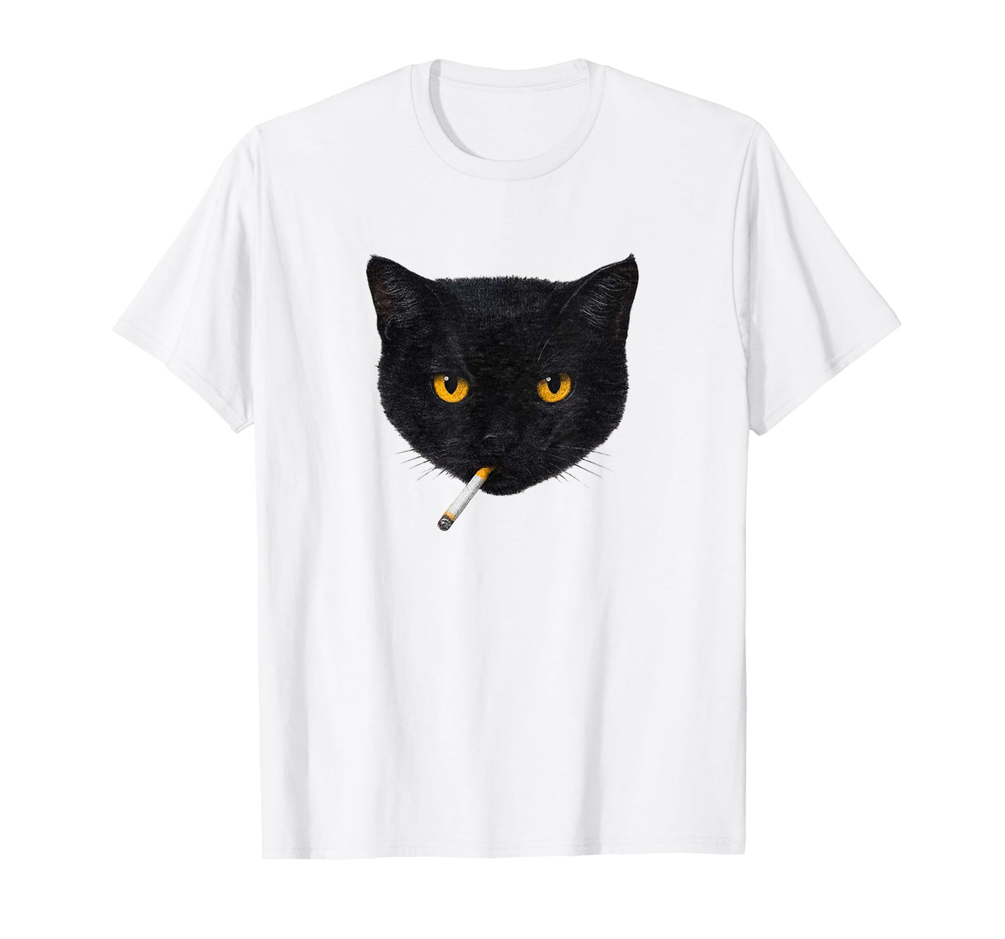 Smoking Cat Vintage Black Cat Retro 90s Funny Meme T-Shirt