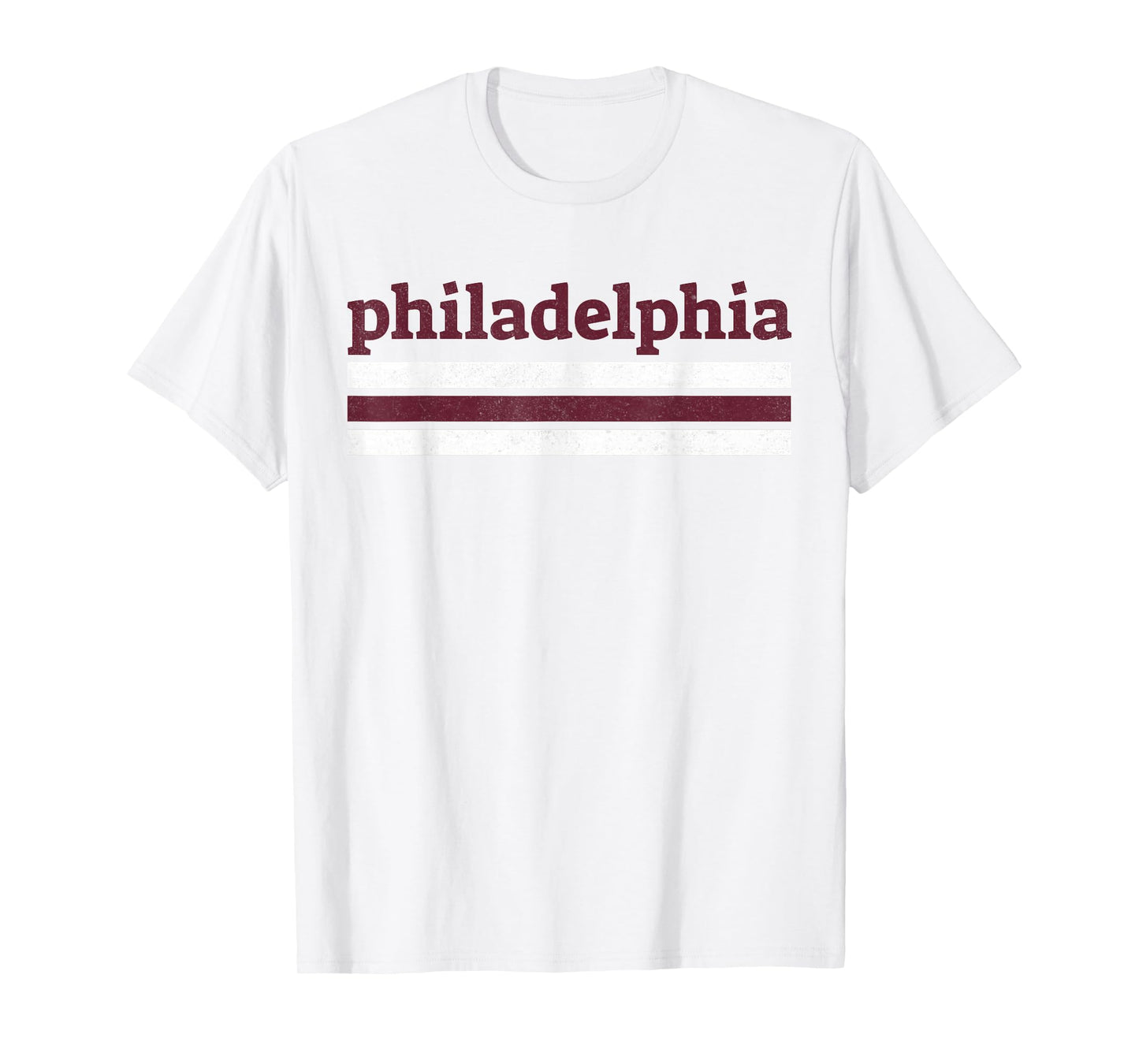 Philadelphia Three 3 Stripes Tee Vintage Weathered Retro T-Shirt
