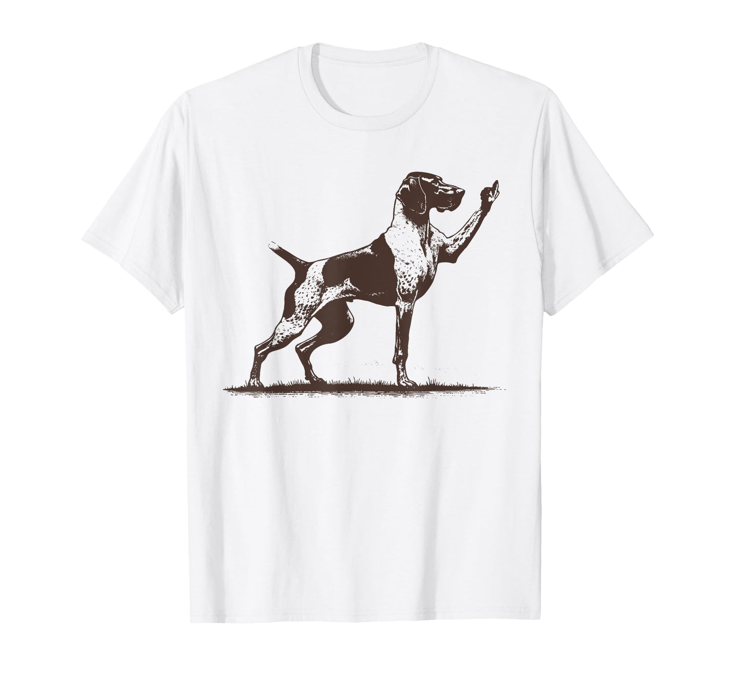 Rude Pointer Dog German Shorthair Dog Midle Finger Hand T-Shirt