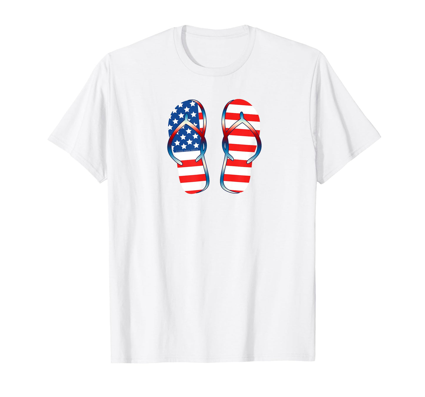 Patriotic USA Flag Summer Flip Flops - 4th of July T-Shirt