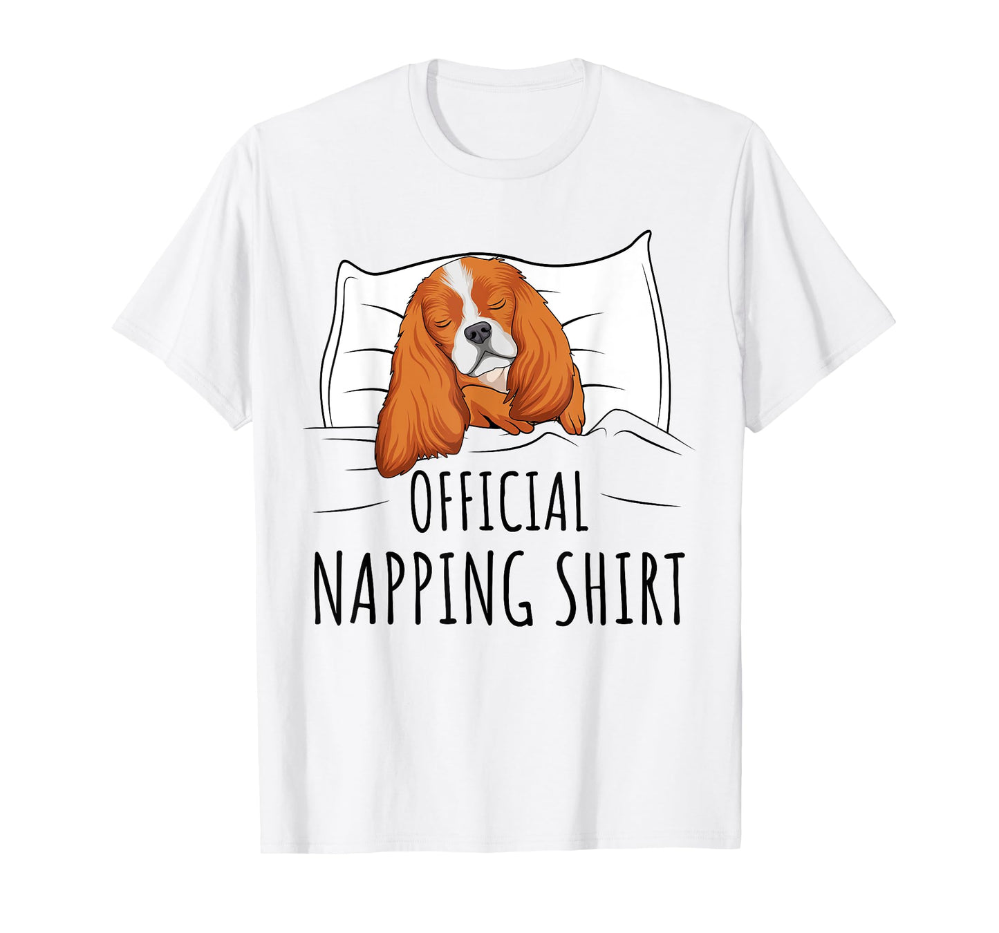 Sleeping Cavalier King Charles Spaniel Dog Official Napping T-Shirt