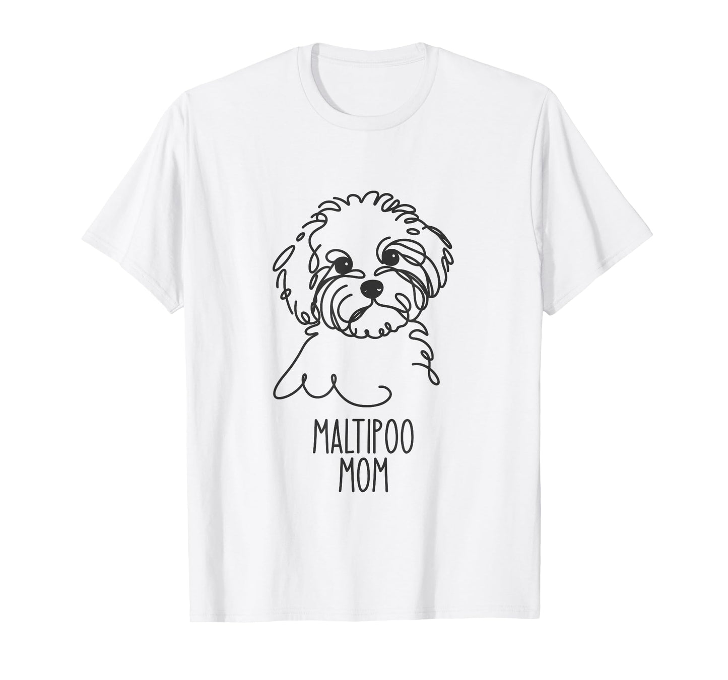 Line Art Best Dog Mom Women - Maltipoo T-Shirt