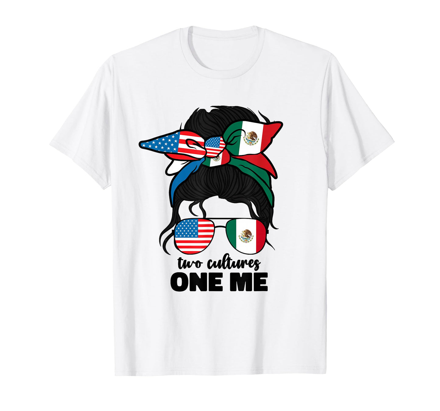Half Mexican And American Mexico America Usa Flag Girl Women T-Shirt