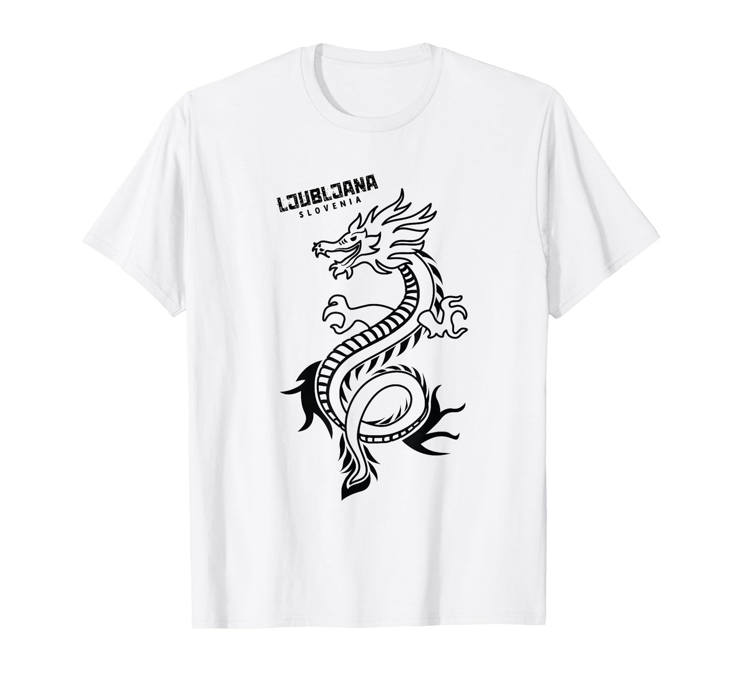 Ljubljana Slovenia City of Dragons Hand Drawn Dragon T-Shirt