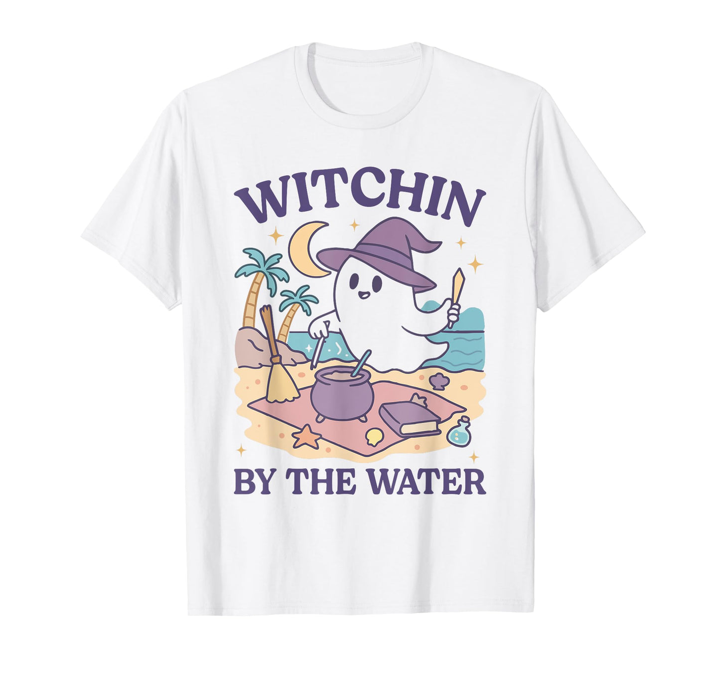 Summerween Beach Halloween Ghost T-Shirt