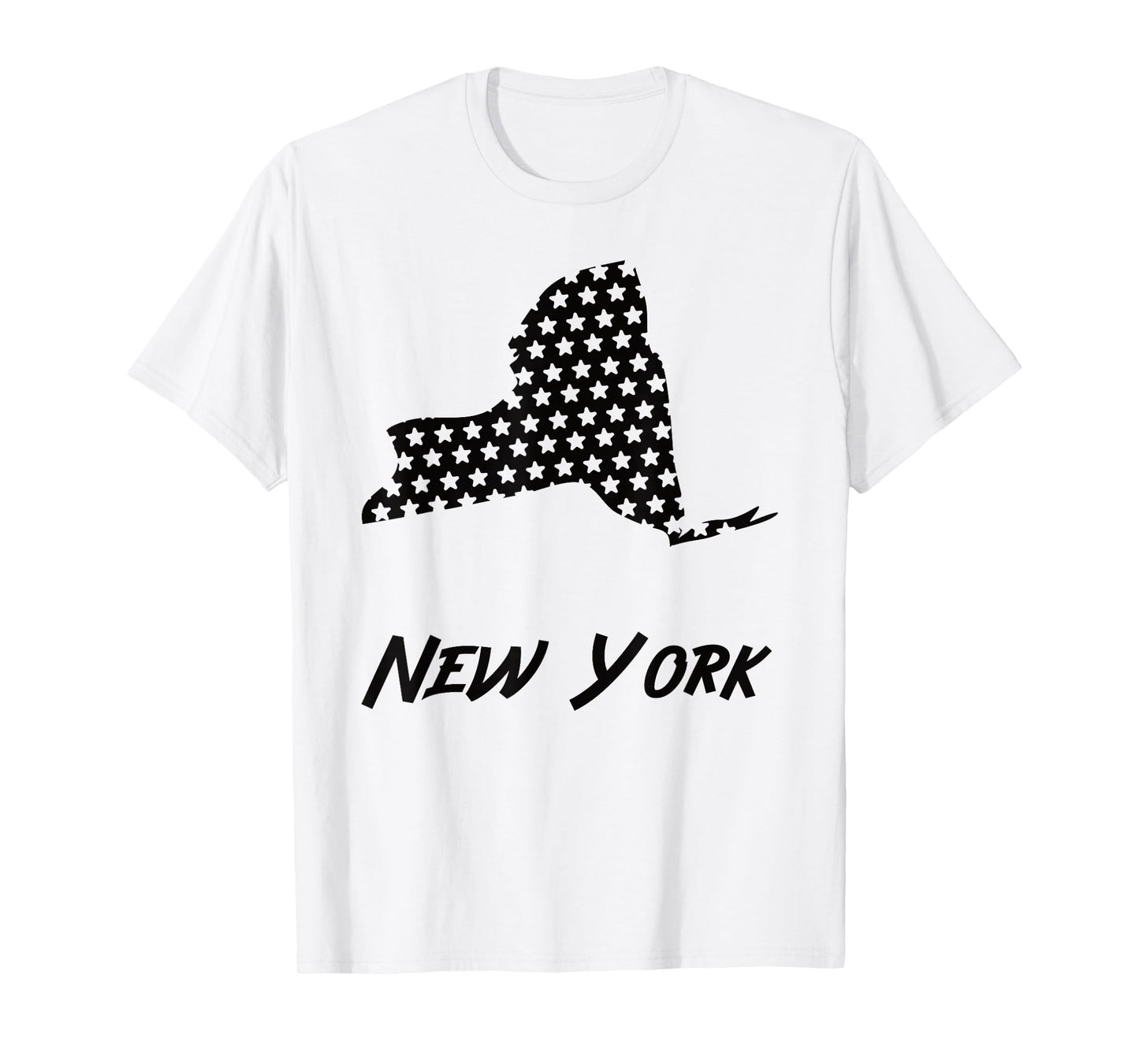 New York USA State Outline Stars Vintage Retro Design T-Shirt
