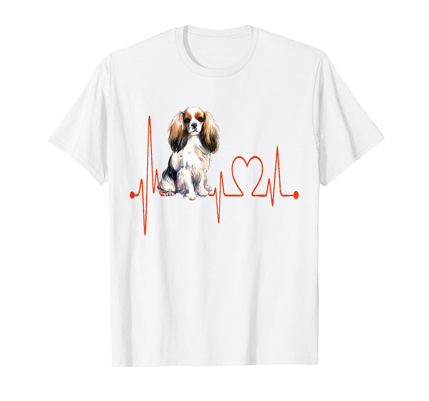 Cockalier Dog Heartbeat EKG Funny Dogs Lover & Owner T-Shirt