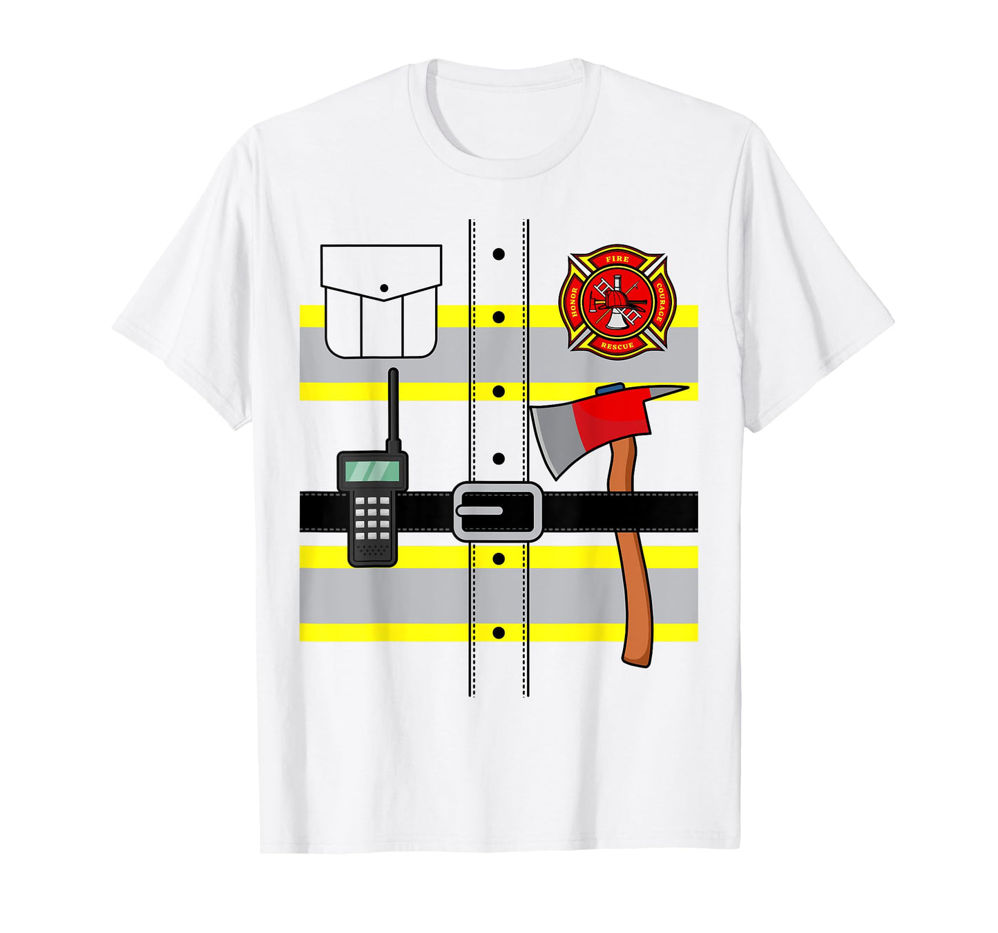 Fireman Firefighter Lazy Halloween Costume DIY Group T-Shirt