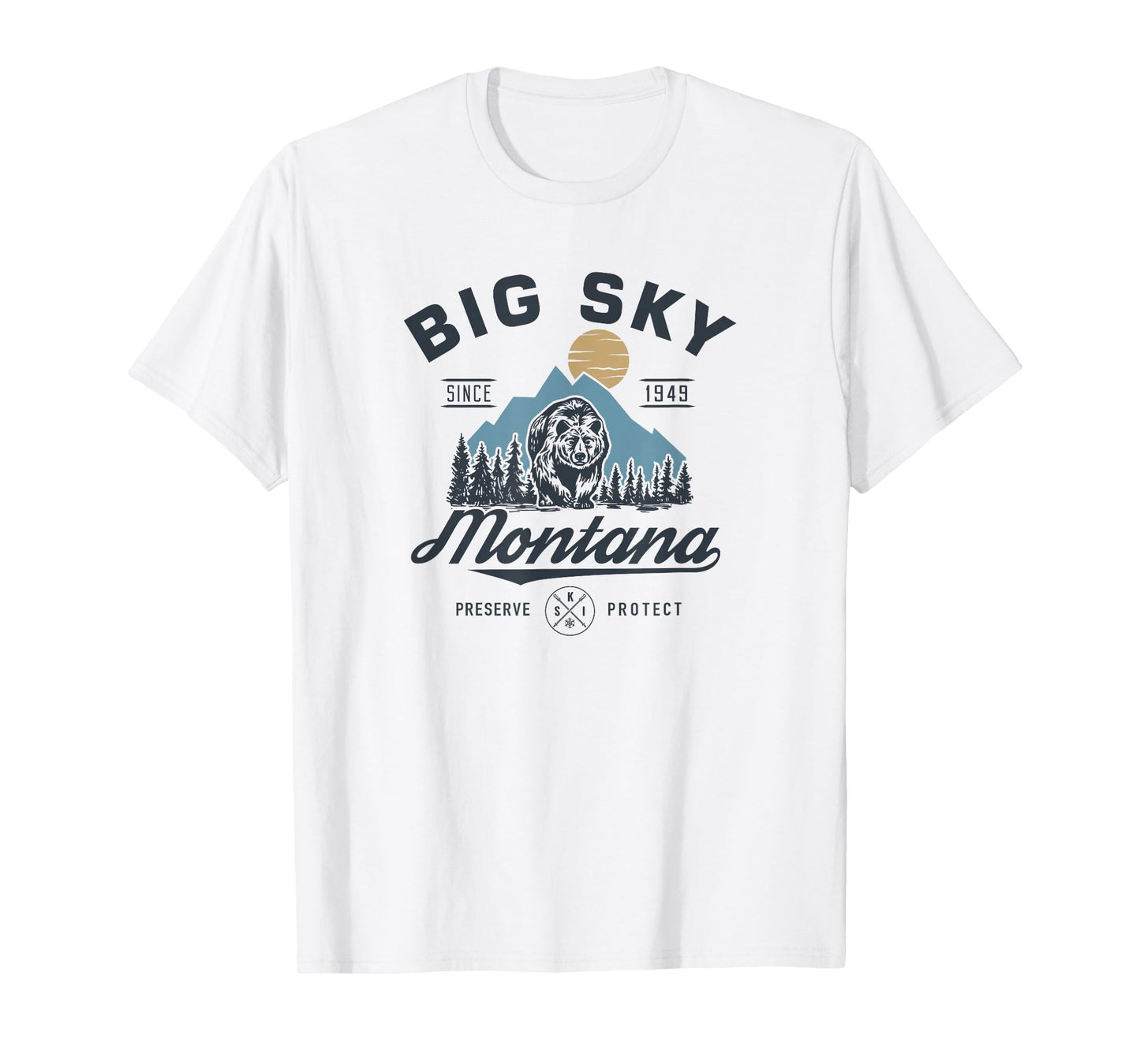 Big - Sky Montana snow Skiing trendy Retro lodge T-Shirt
