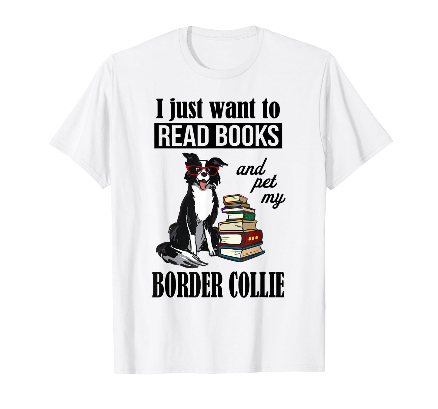 KIds Boys Girls Read Books Border Collie Lover T-Shirt