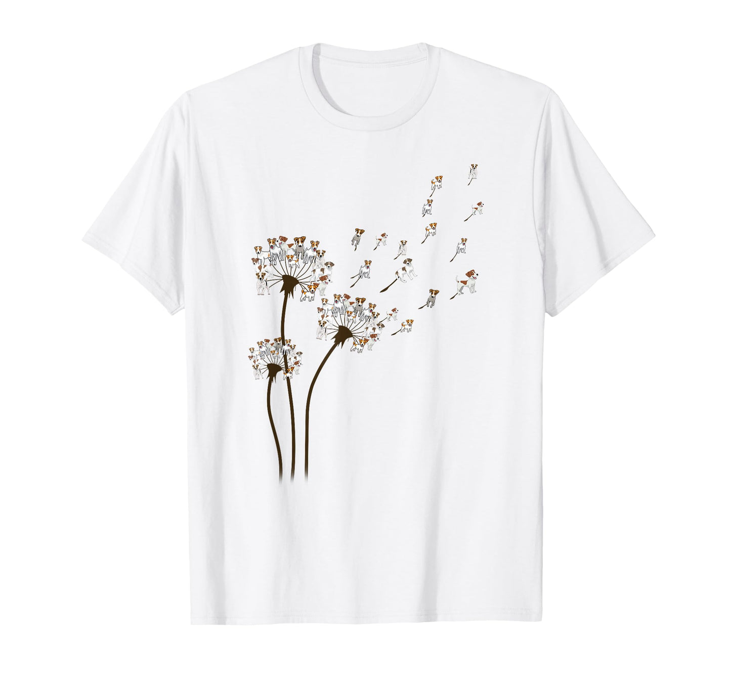 Jack Russell Terrier Dandelion Flower Funny Dog Lovers Tee T-Shirt