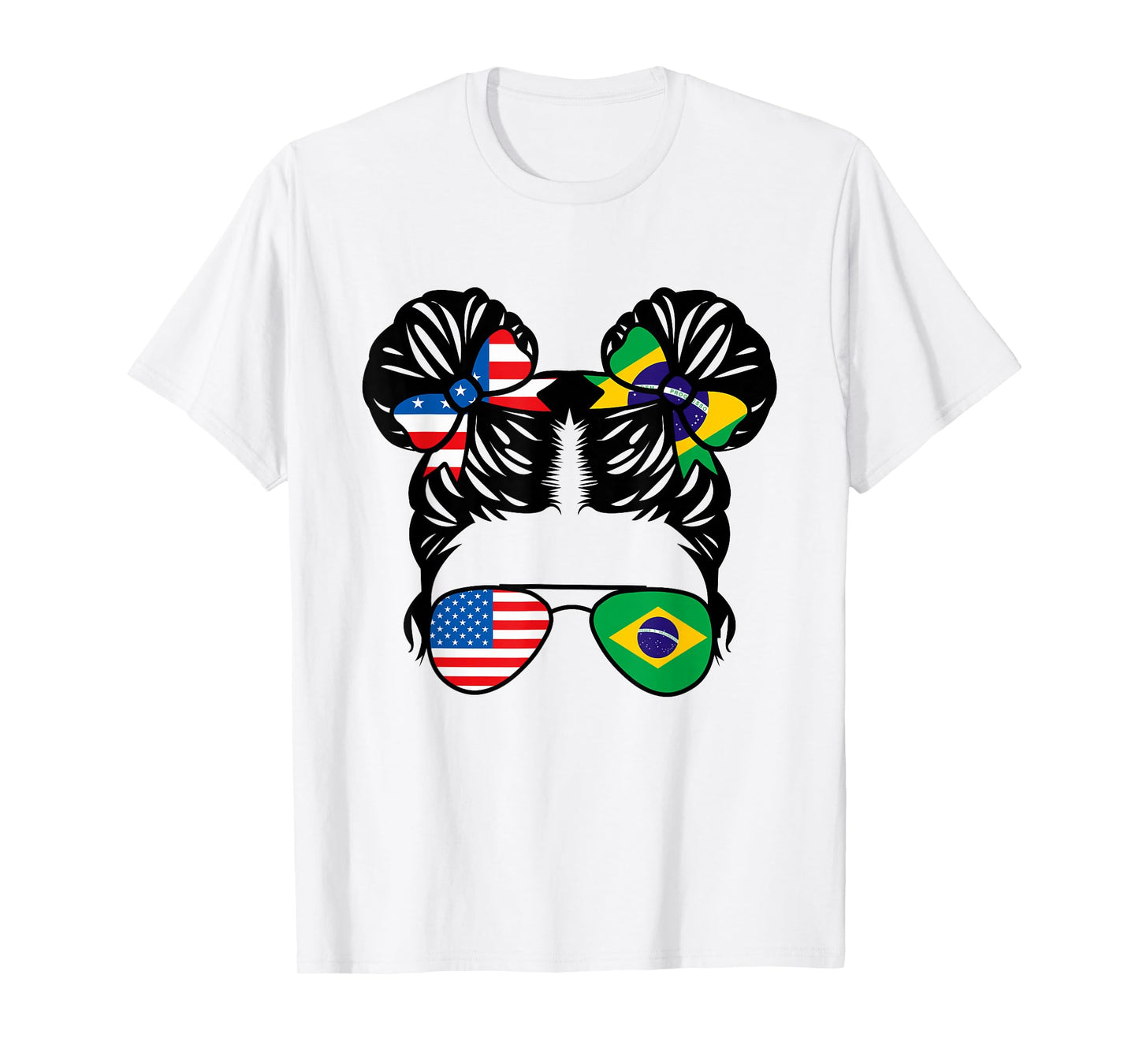 Half American Half Brazilian Girl USA Brazil Flag Patriot T-Shirt