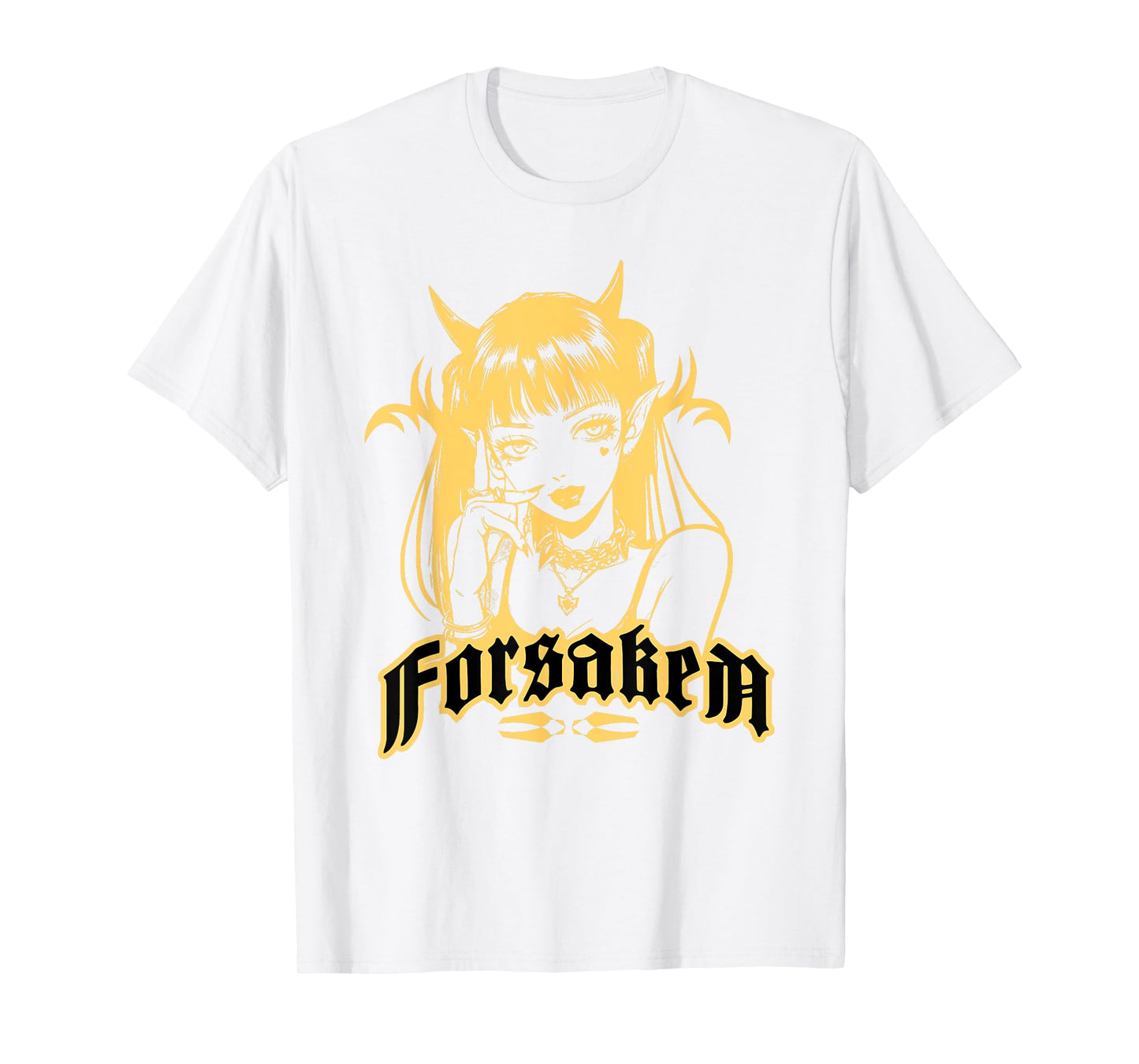 Forsaken Gothic Anime Art Girl Aesthetic Punk Rocker Lover T-Shirt