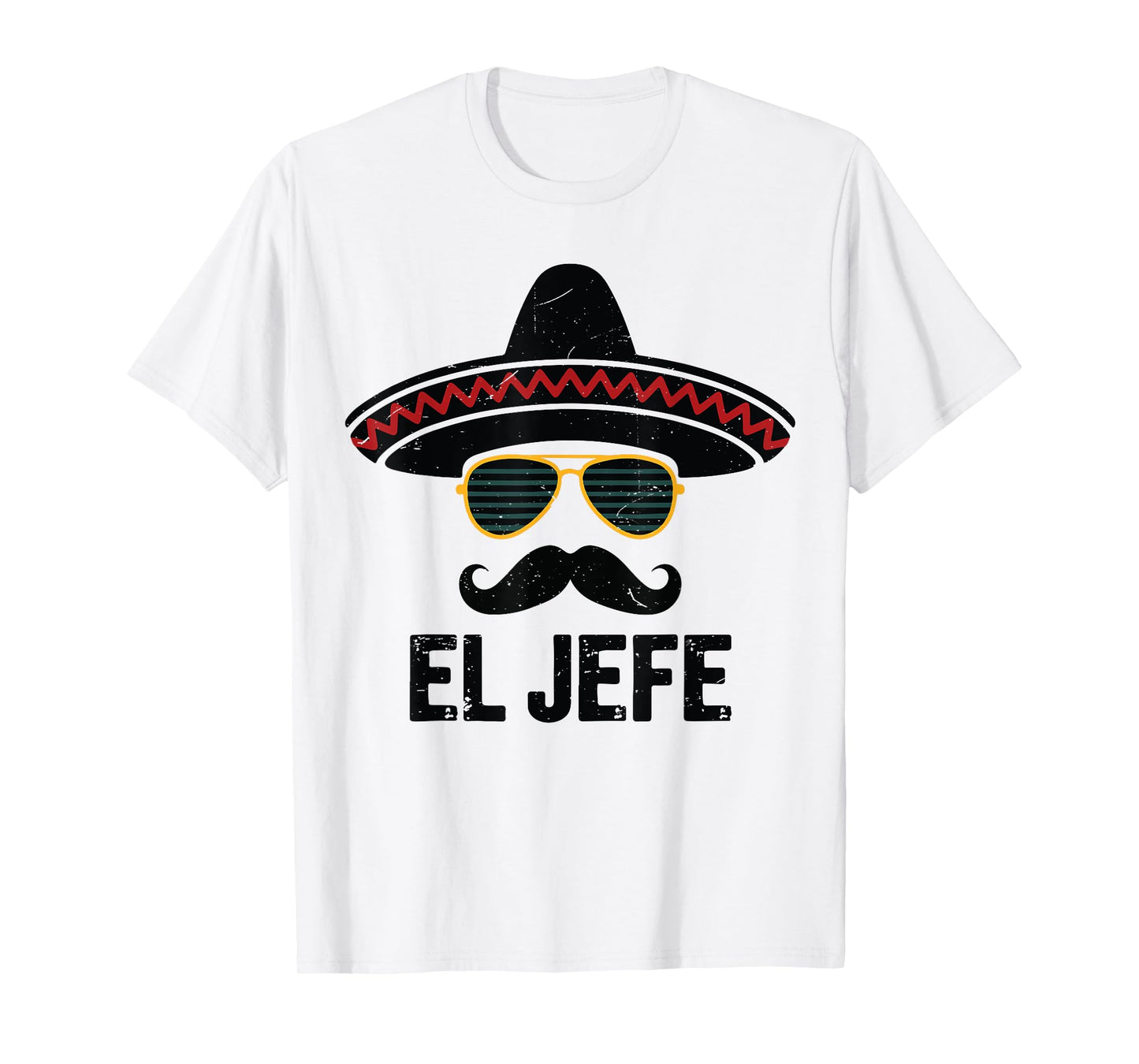 El Jefe Sombrero Face Cinco De Mayo Mexican Boy Toddler Men T-Shirt