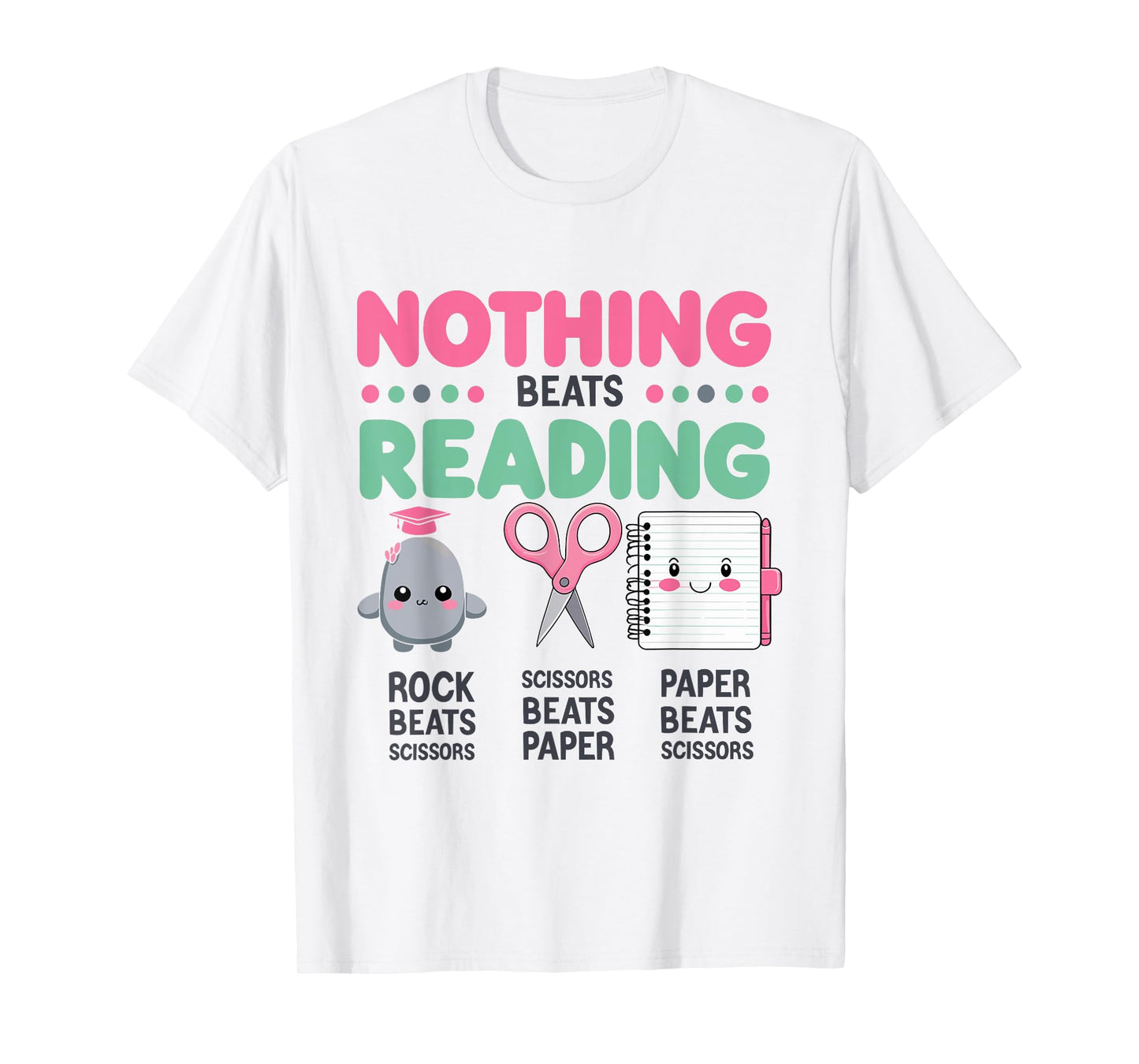 Nothing Beats Reading Rock Paper Scissors Funny Book Lover T-Shirt