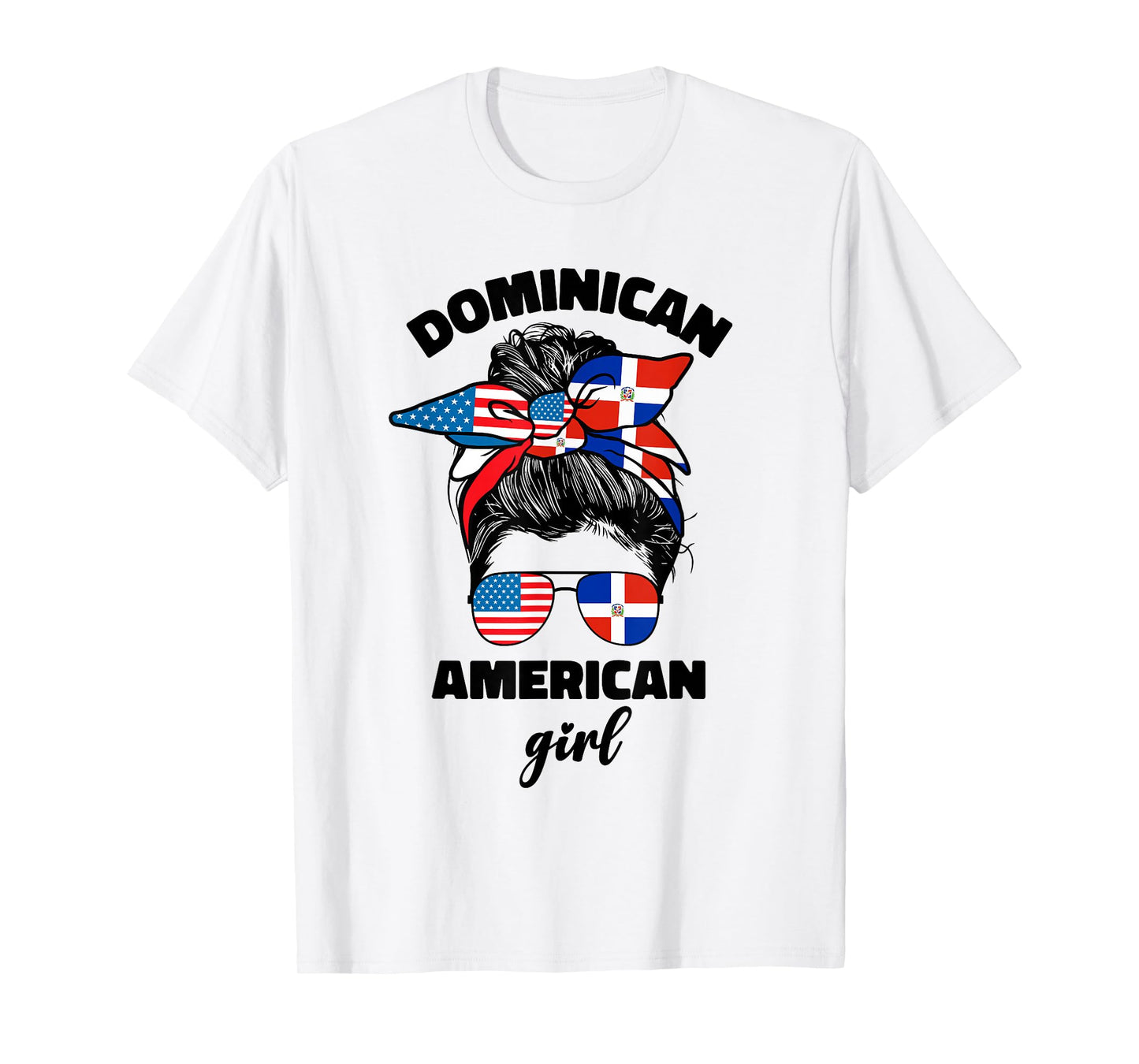 Half Dominican American Dominicana Republic Flag Girl Women T-Shirt