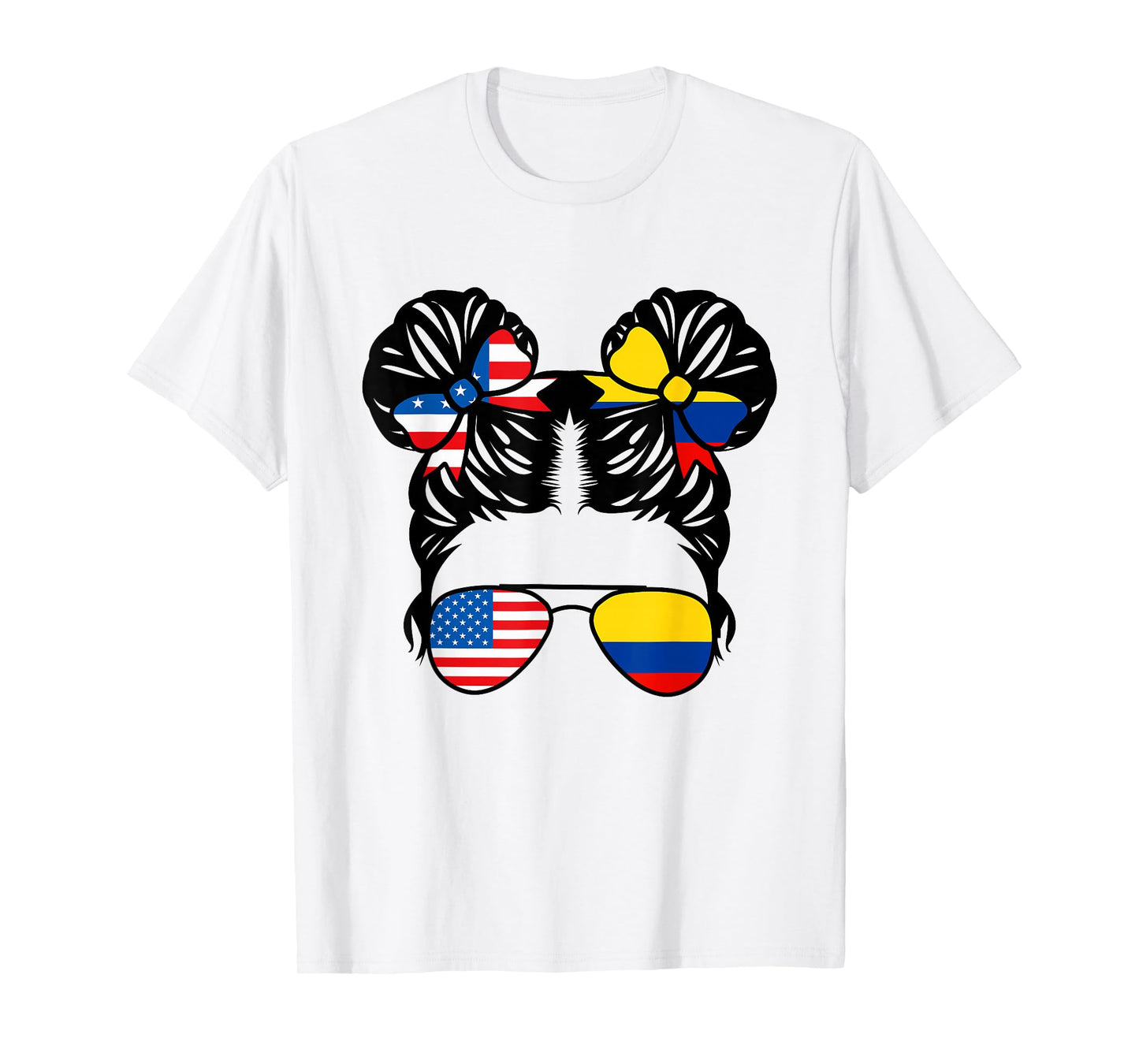 Half American Half Colombian Girl USA Colombia Flag Patriot T-Shirt