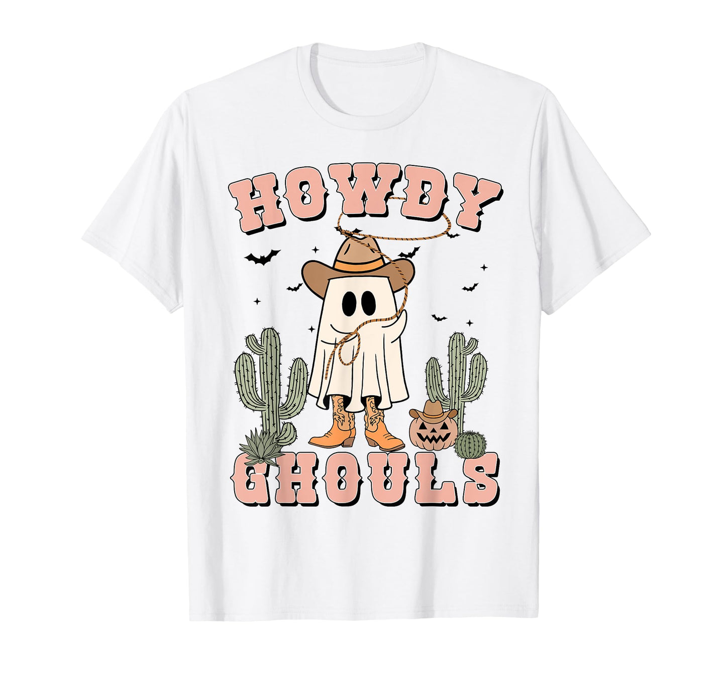 Funny Howdy Ghouls Cowboy Ghost Men Women Toddler Halloween T-Shirt