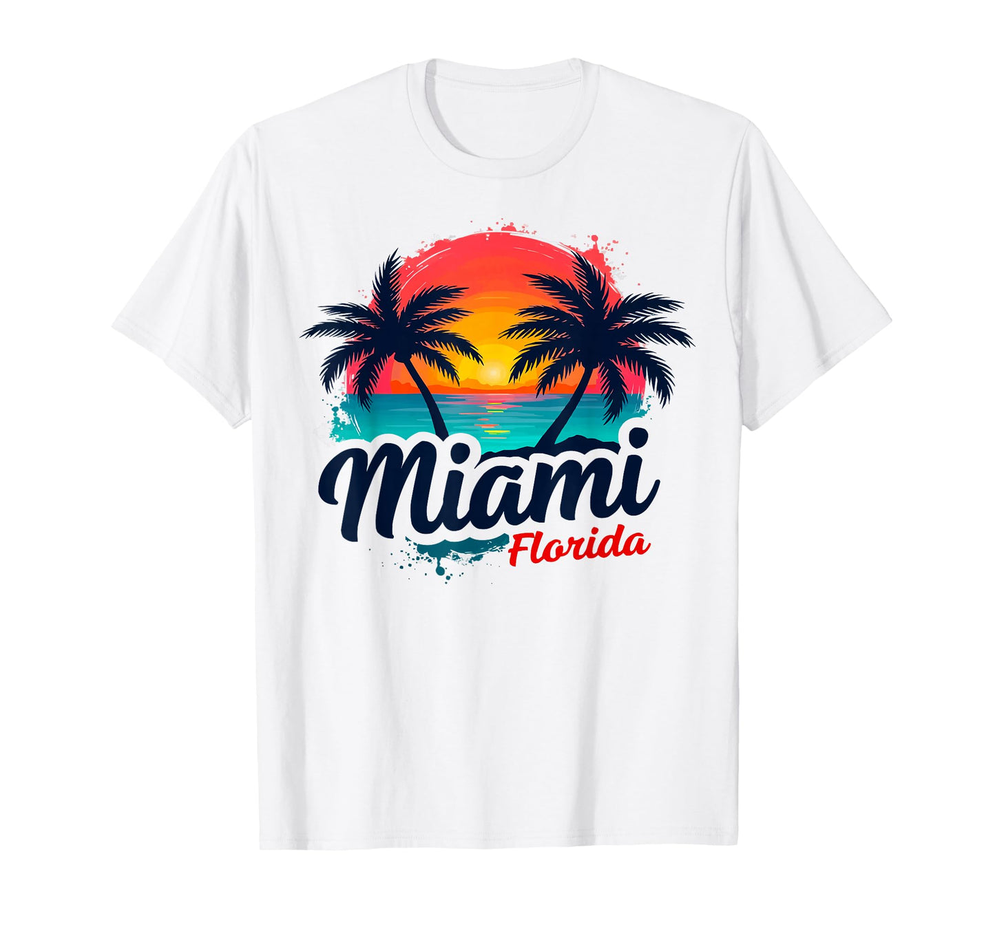 Miami Florida Sunset – Palm Tree Beach Coastal Vibes T-Shirt