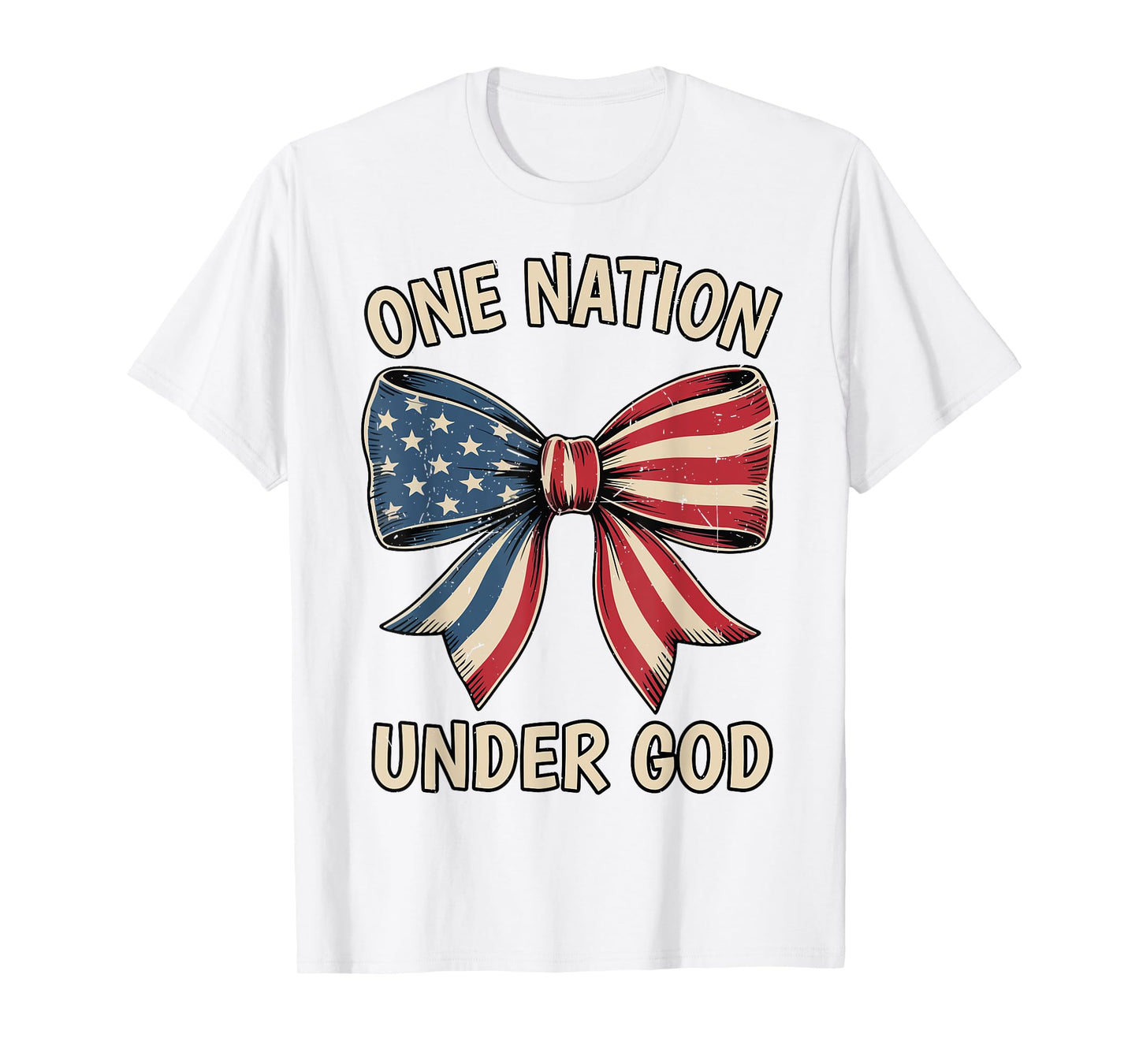 Coquette Bow One Nation Under God 4th July Teen Girl Toddler T-Shirt