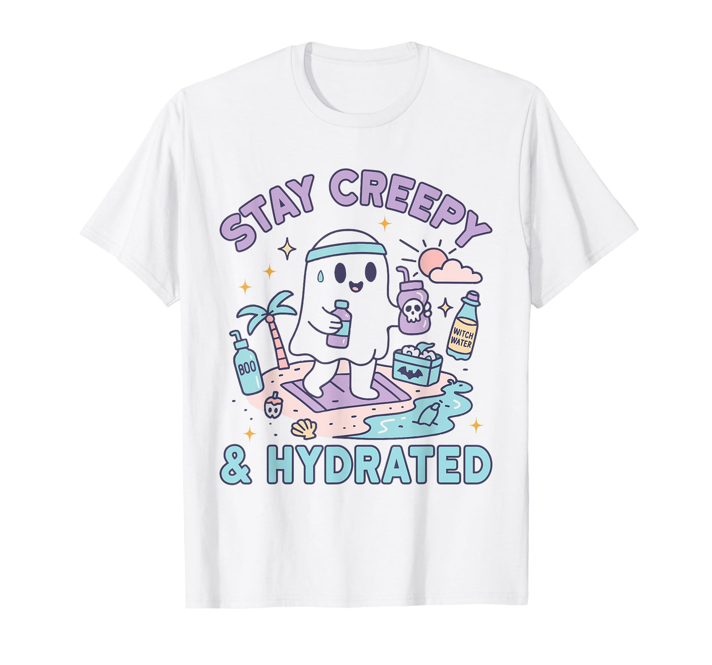 Summerween Beach Halloween Ghost T-Shirt