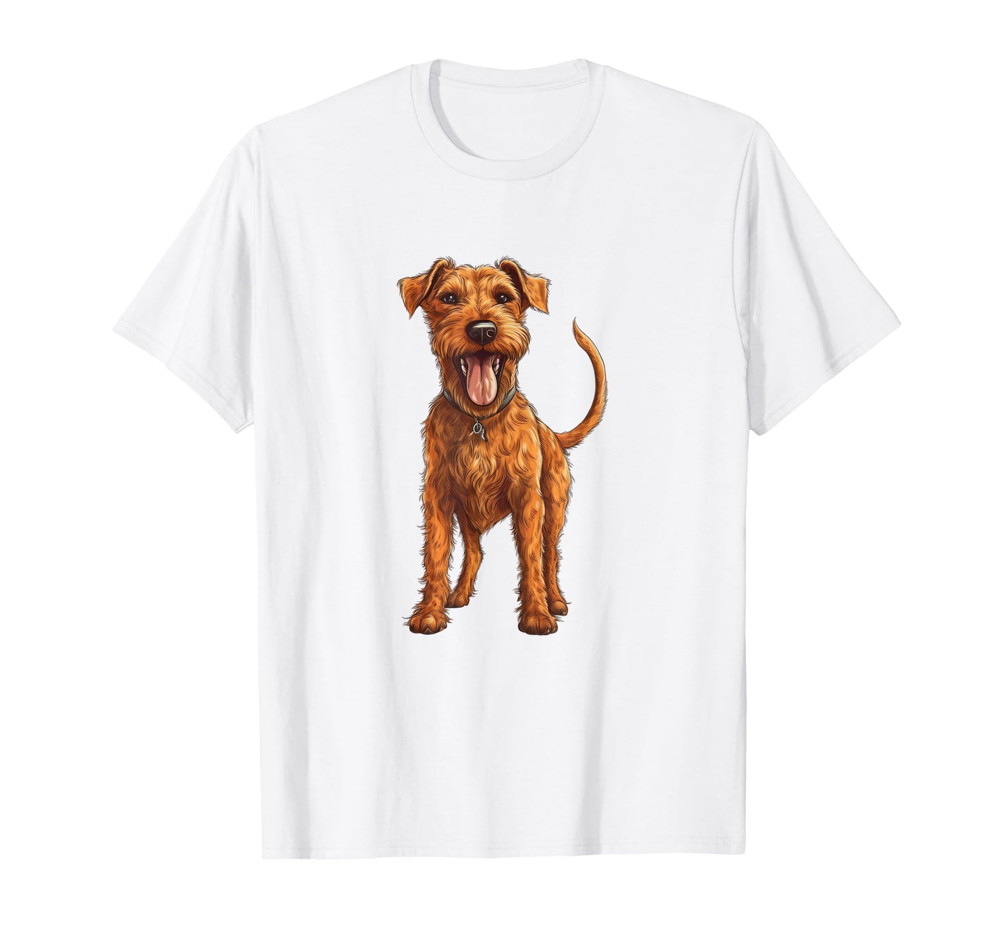 Cute and Happy Irish Terrier Dog Illustration T-Shirt