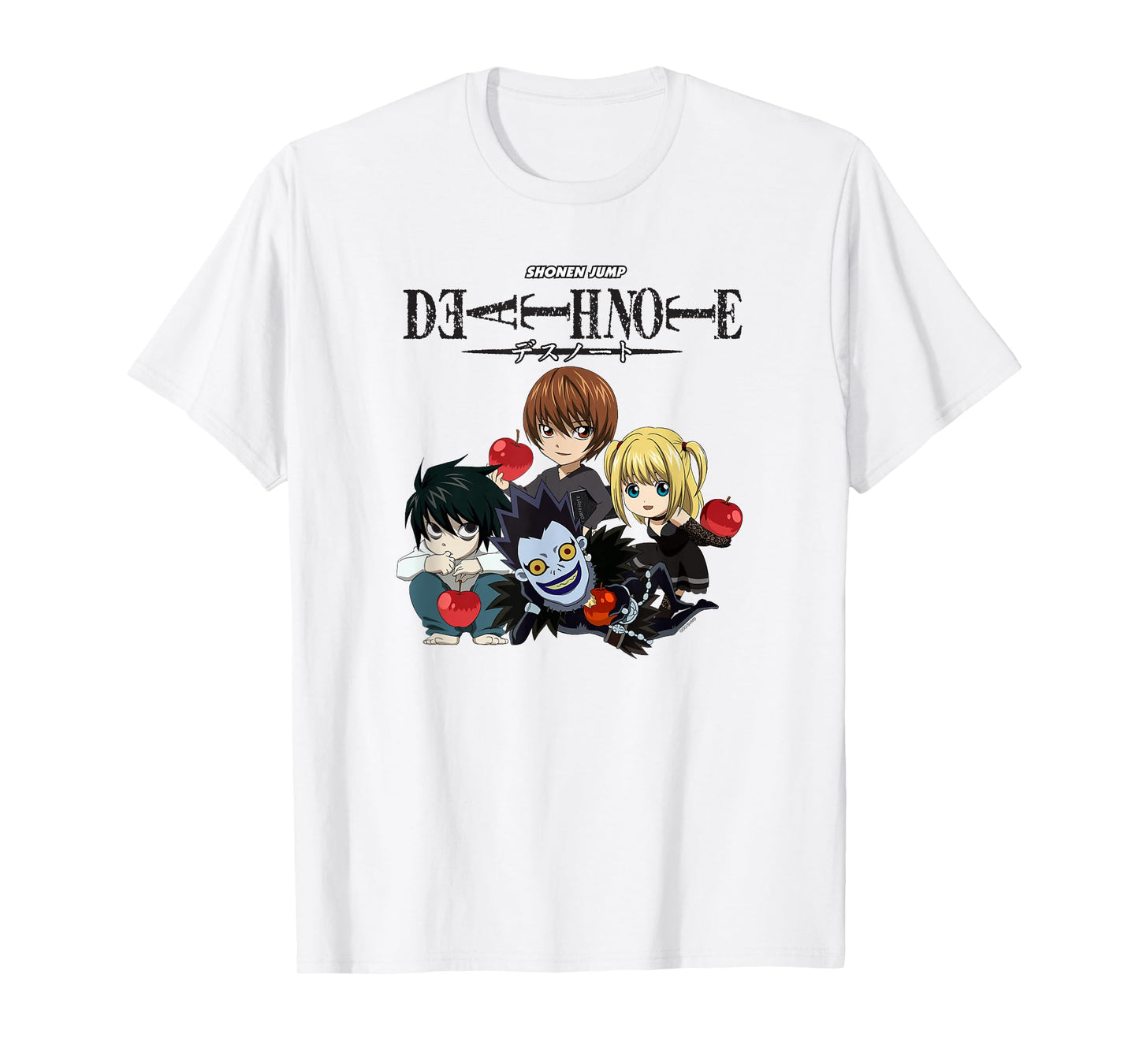 Death Note Chibi Characters with Apples Anime T-Shirt