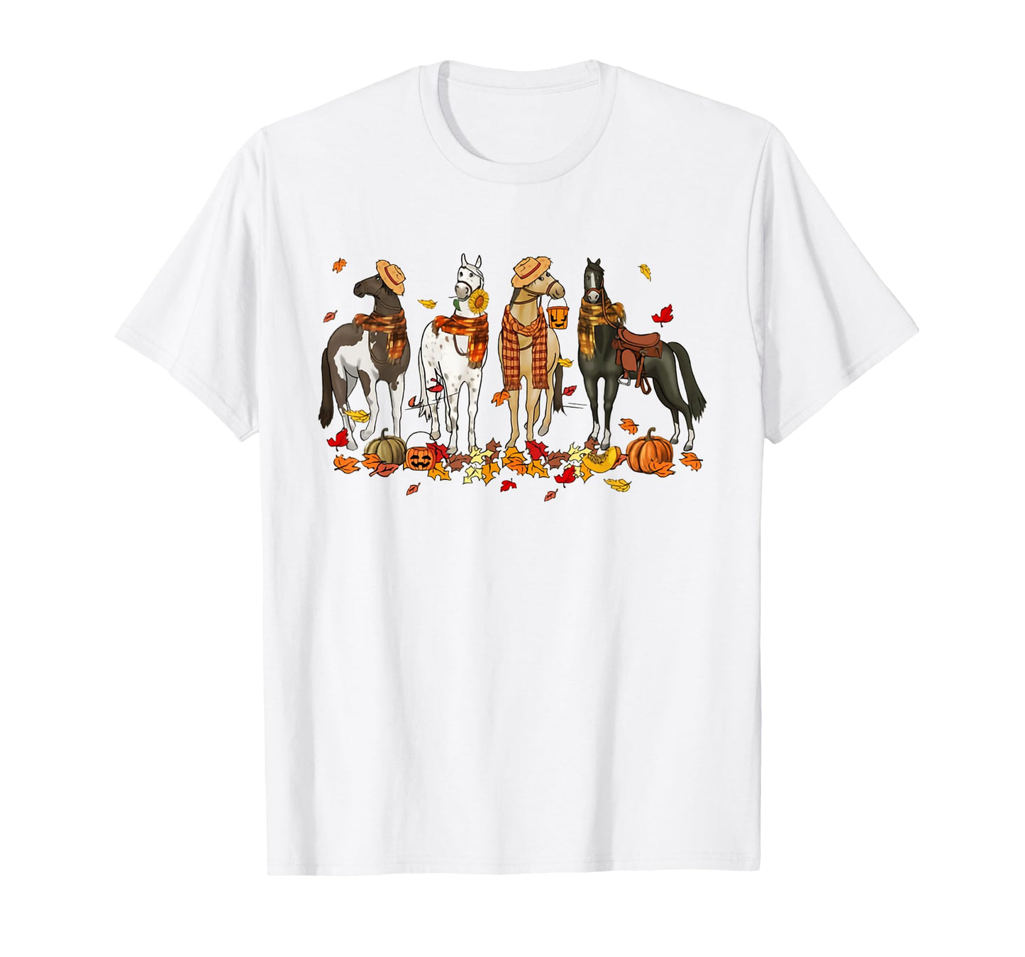 Vintage Fall Horse Pumpkin Season Thanksgiving Farmer T-Shirt